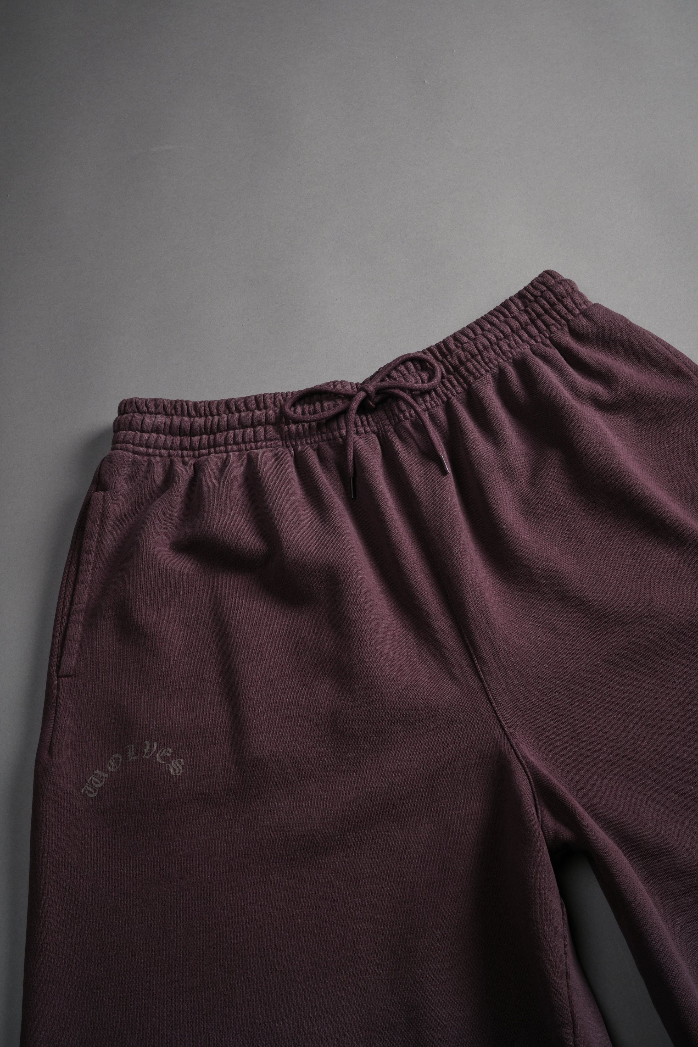 Darc Wandering Grunge Brock Sweat Shorts in Darc Garnet Drift Wash