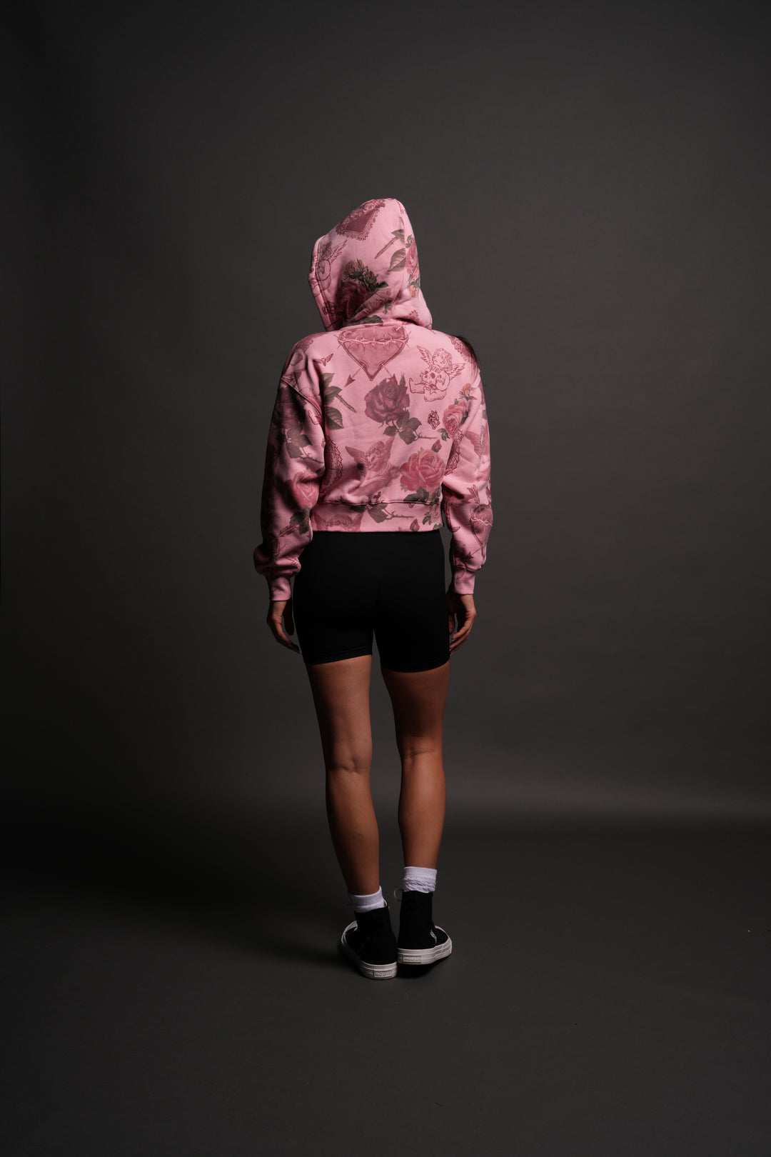 Wolf Chopper "Sage" Cropped Zip Hoodie in De la Rosa