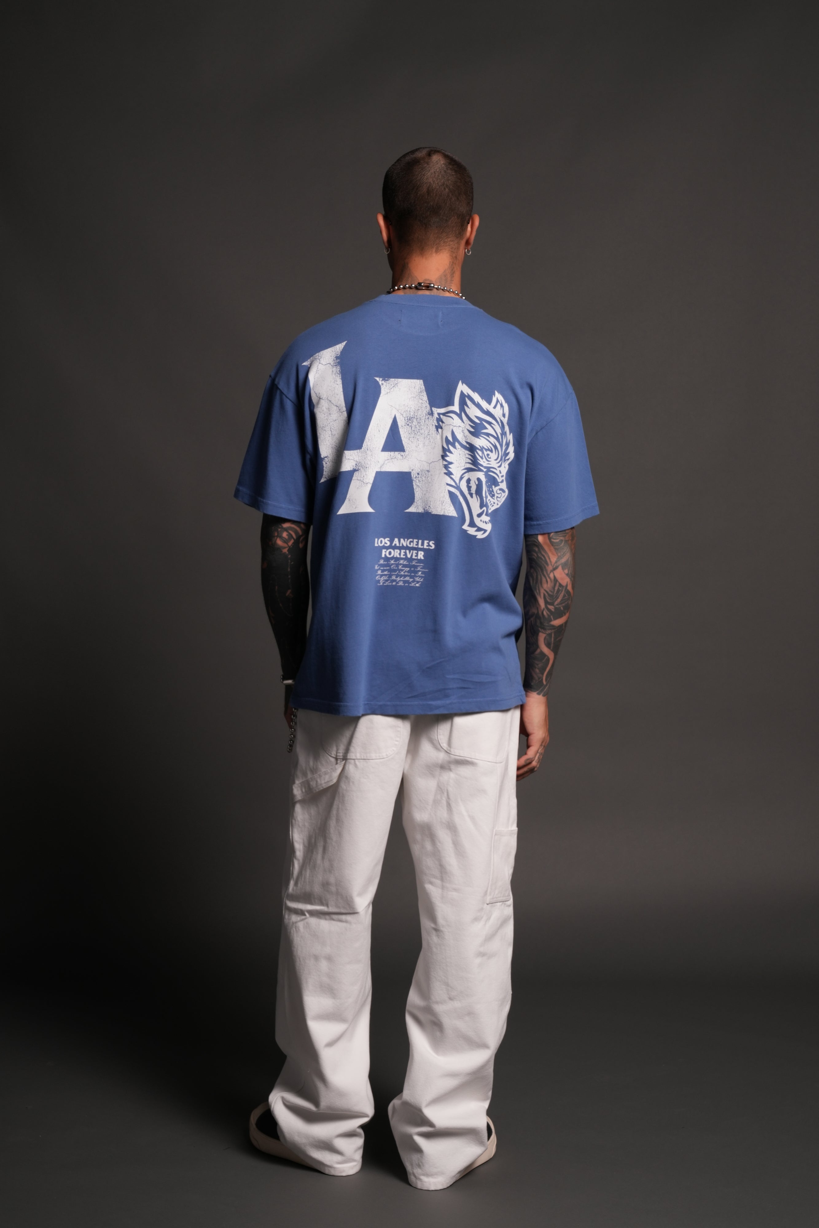 La Wolves V2 Premium Oversized Tee in La Blue