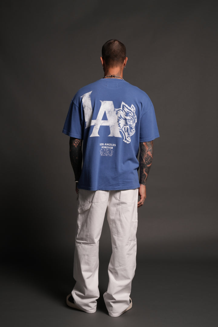La Wolves V2 Premium Oversized Tee in La Blue