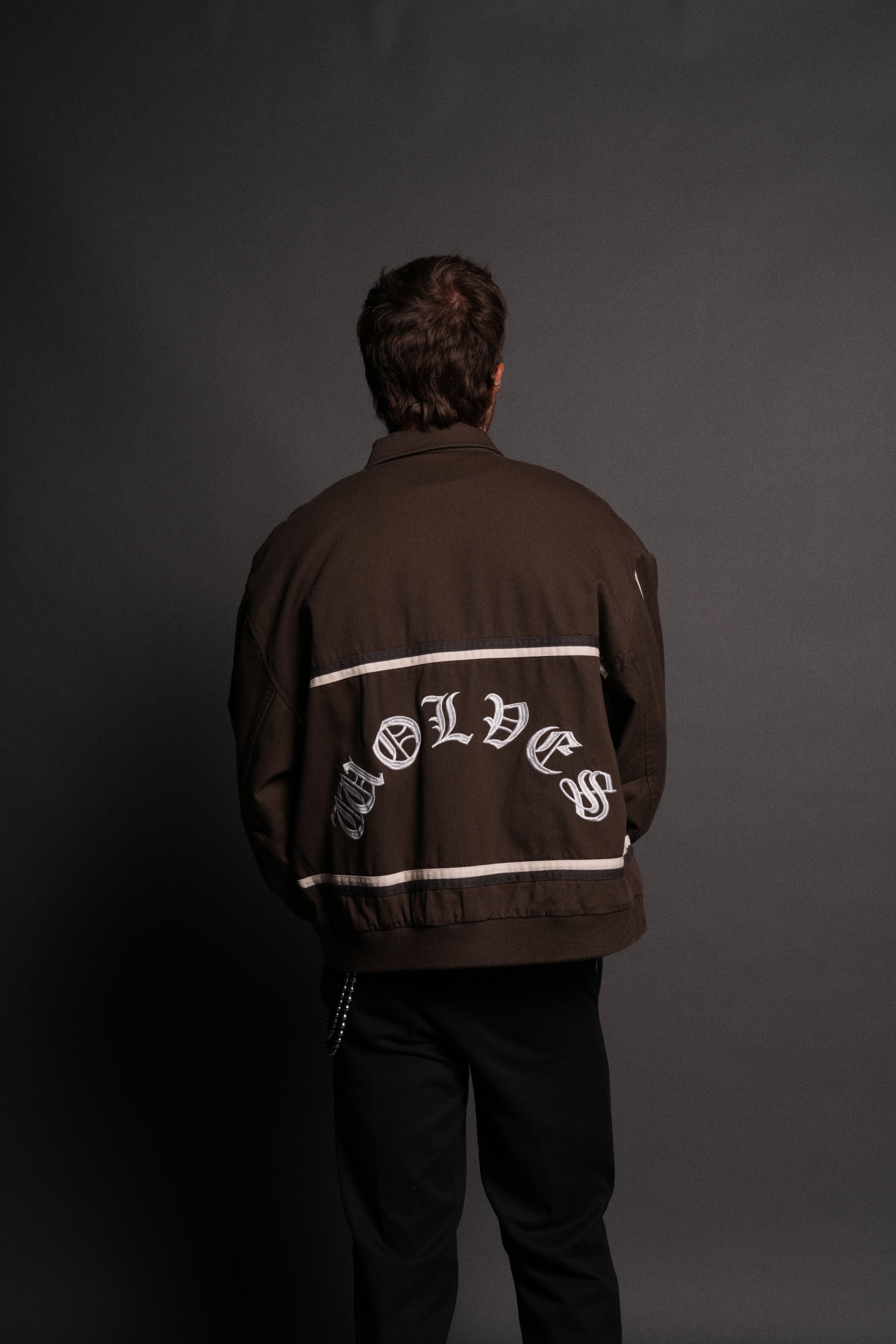 Wolves Club Chopper Big Moe Jacket in Darc Olive/Cream/Wolf Gray