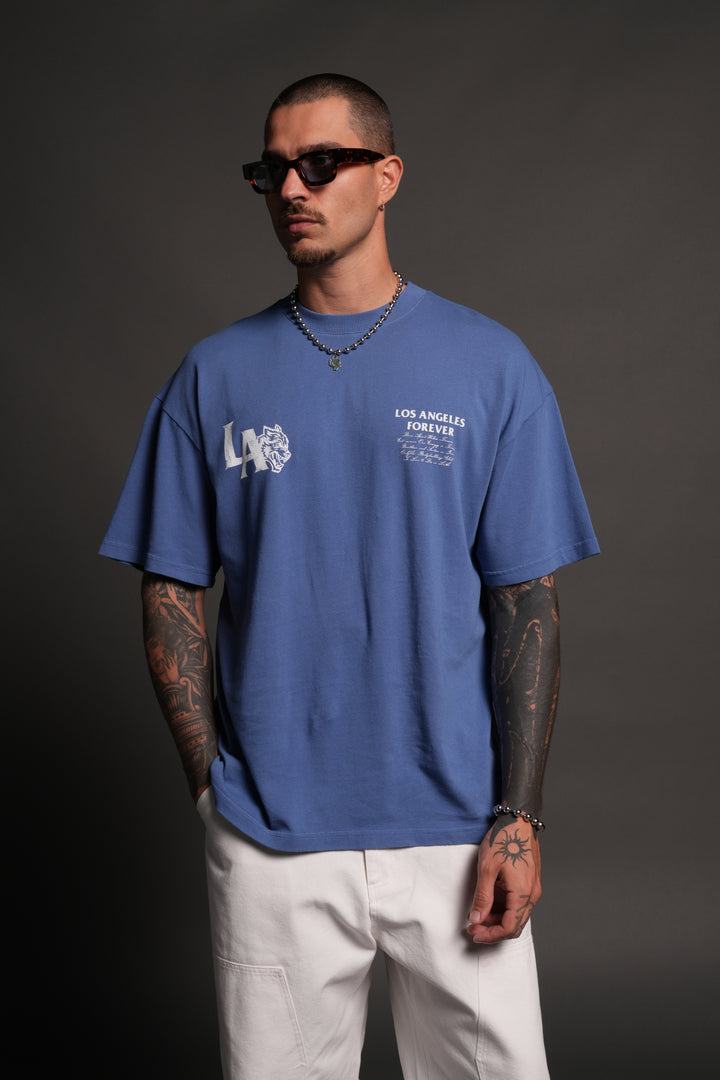 La Wolves V2 Premium Oversized Tee in La Blue