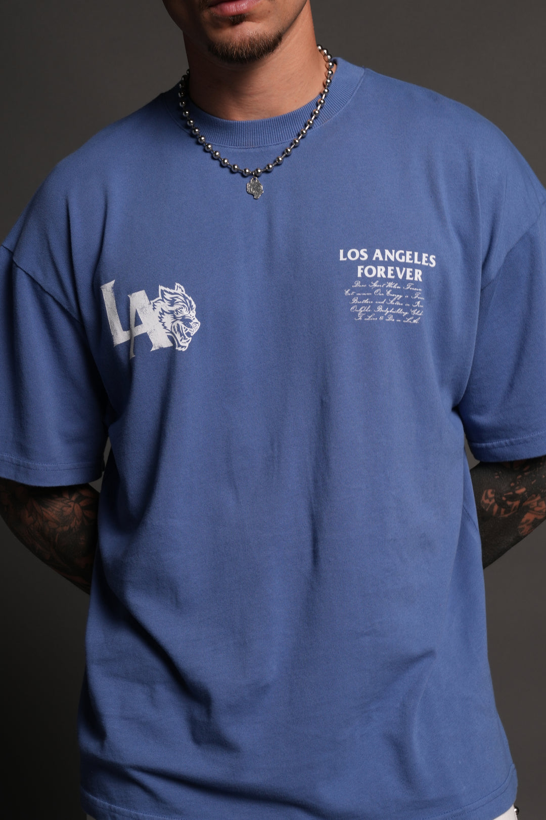 La Wolves V2 Premium Oversized Tee in La Blue