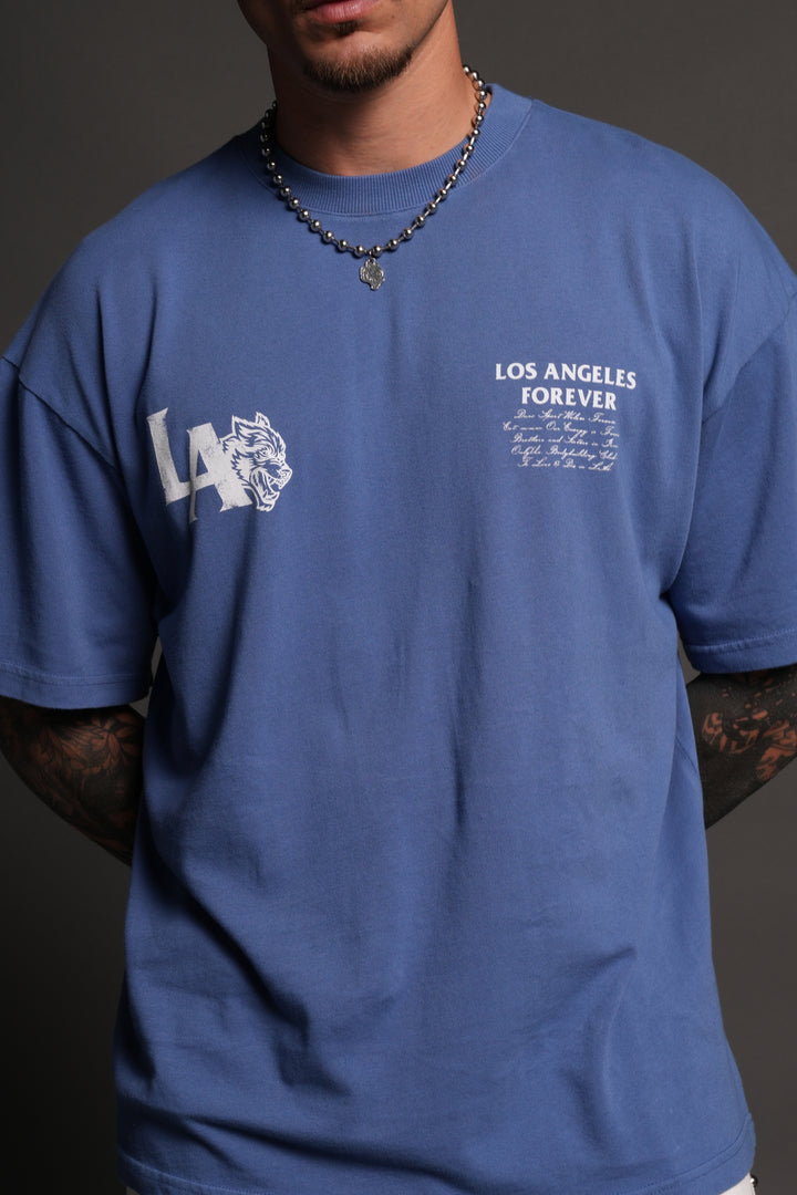 La Wolves V2 Premium Oversized Tee in La Blue