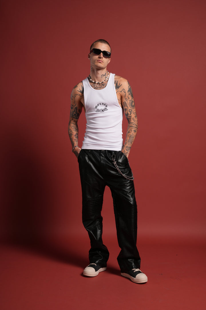 VD Chopper Ribbed Tank V2 in White