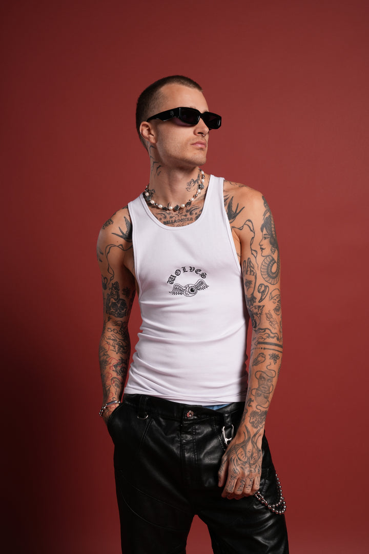 VD Chopper Ribbed Tank V2 in White