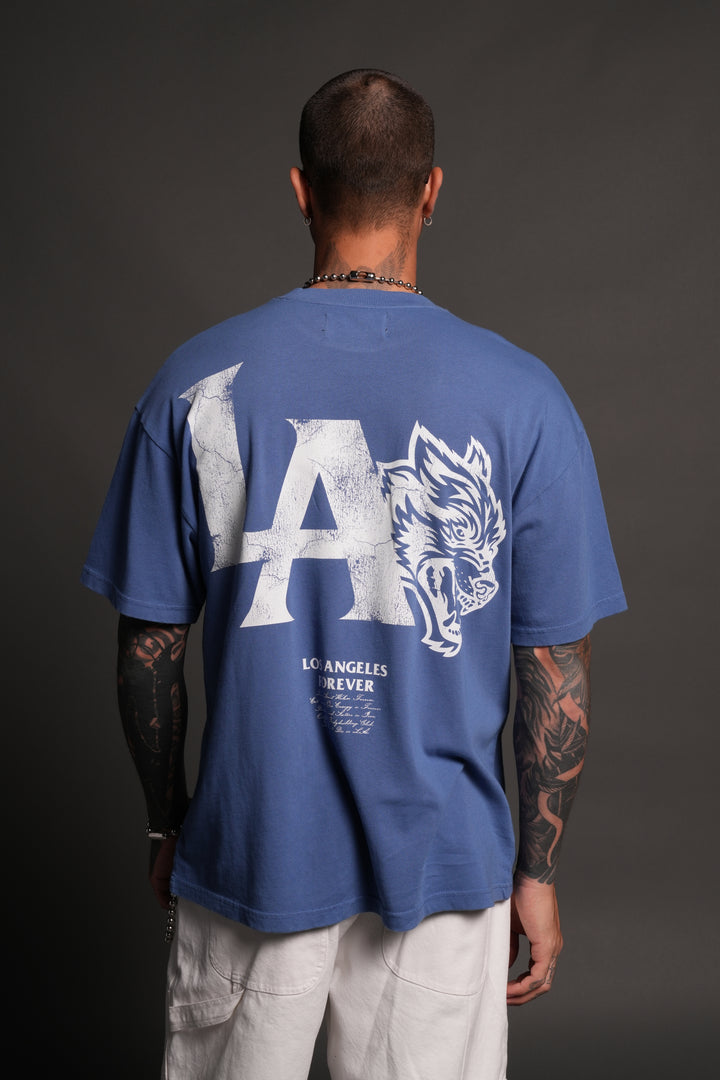 La Wolves V2 Premium Oversized Tee in La Blue