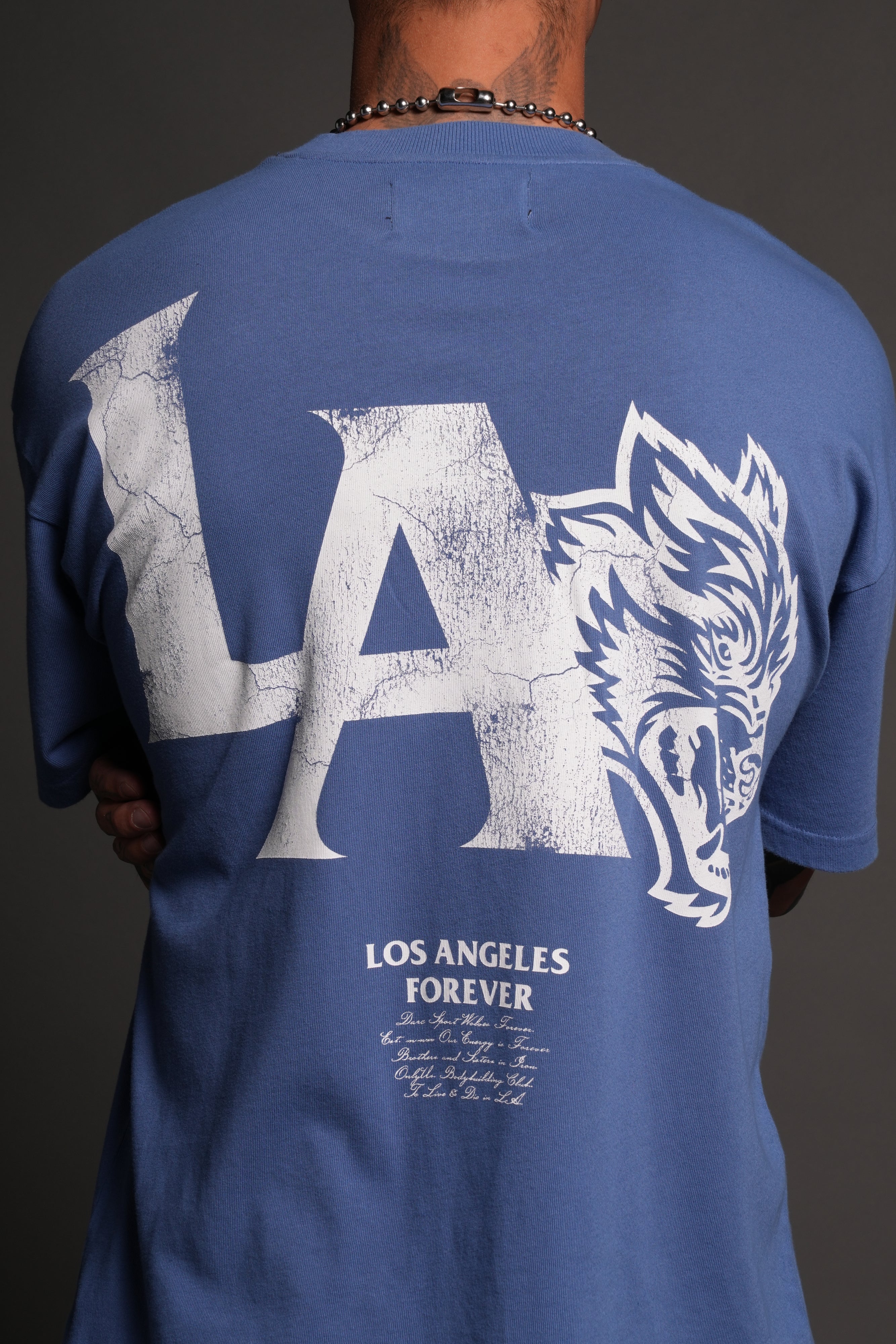 La Wolves V2 Premium Oversized Tee in La Blue