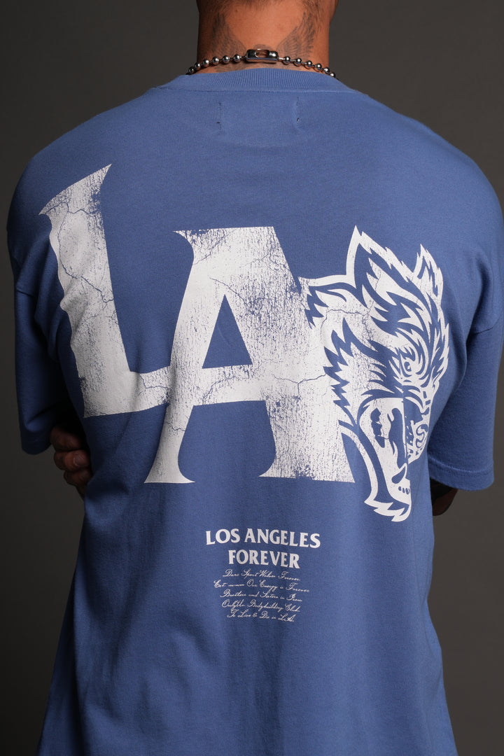 La Wolves V2 Premium Oversized Tee in La Blue