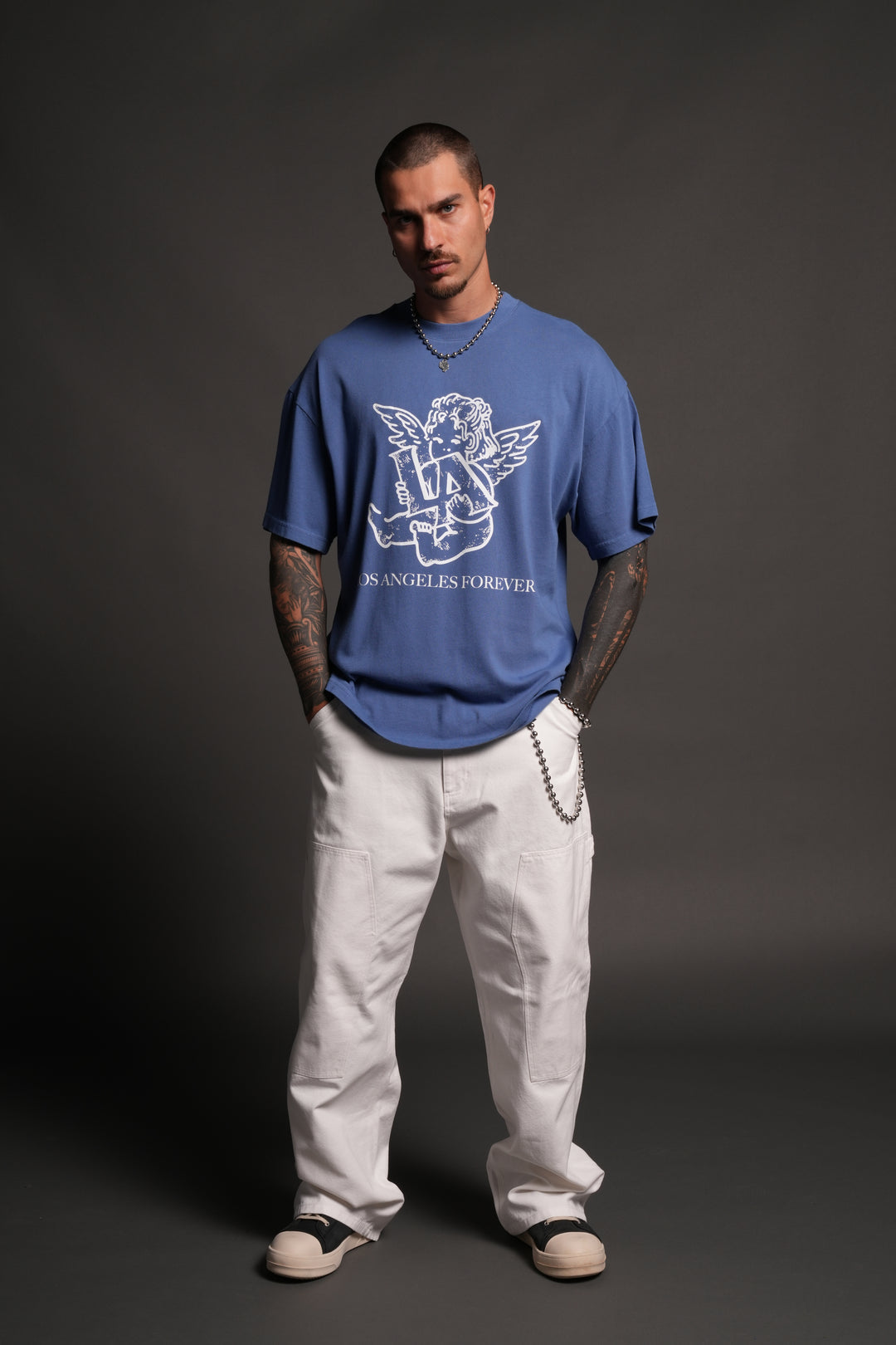 Los Cherub Premium Oversized Tee in La Blue