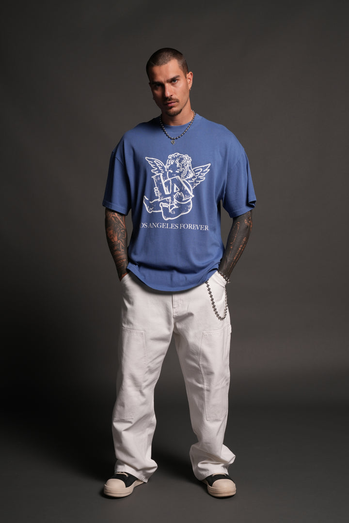 Los Cherub Premium Oversized Tee in La Blue