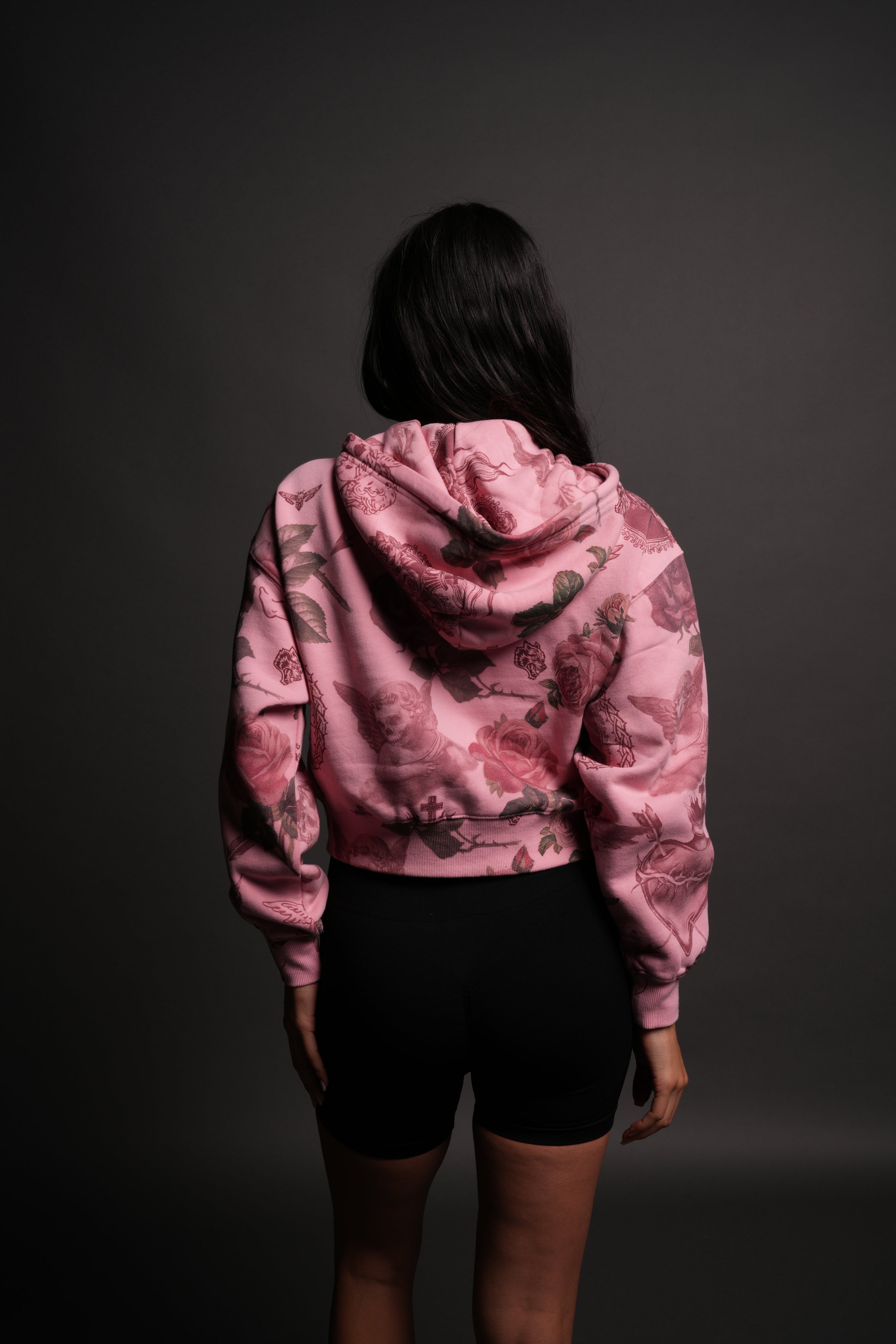 Wolf Chopper "Sage" Cropped Zip Hoodie in De la Rosa