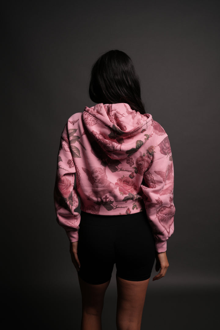 Wolf Chopper "Sage" Cropped Zip Hoodie in De la Rosa