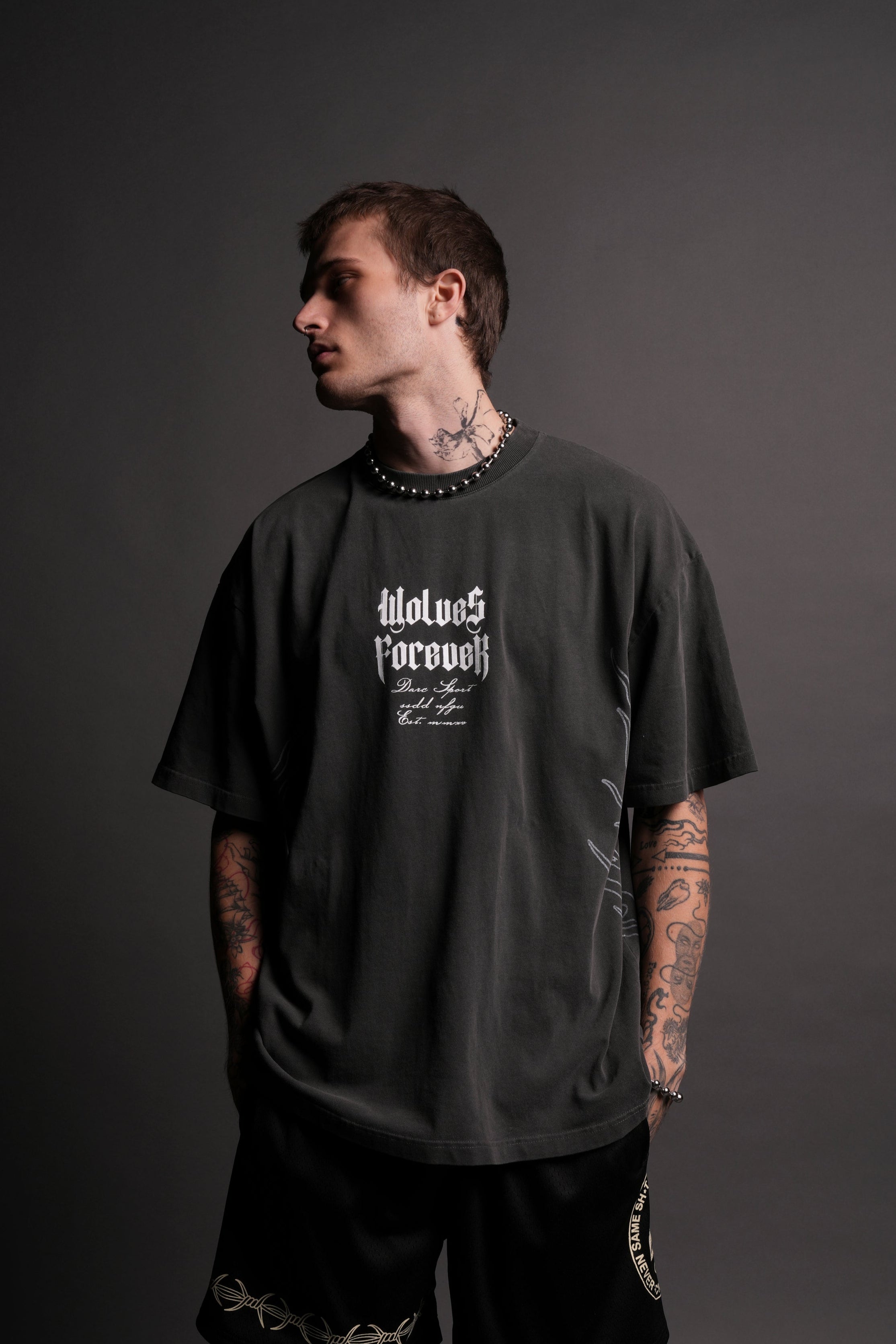 Live Or Die "Premium" Oversized Tee in Wolf Gray