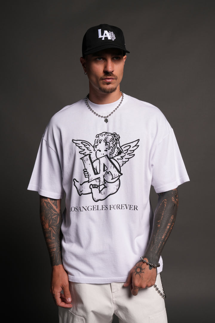 Los Cherub Premium Oversized Tee in White