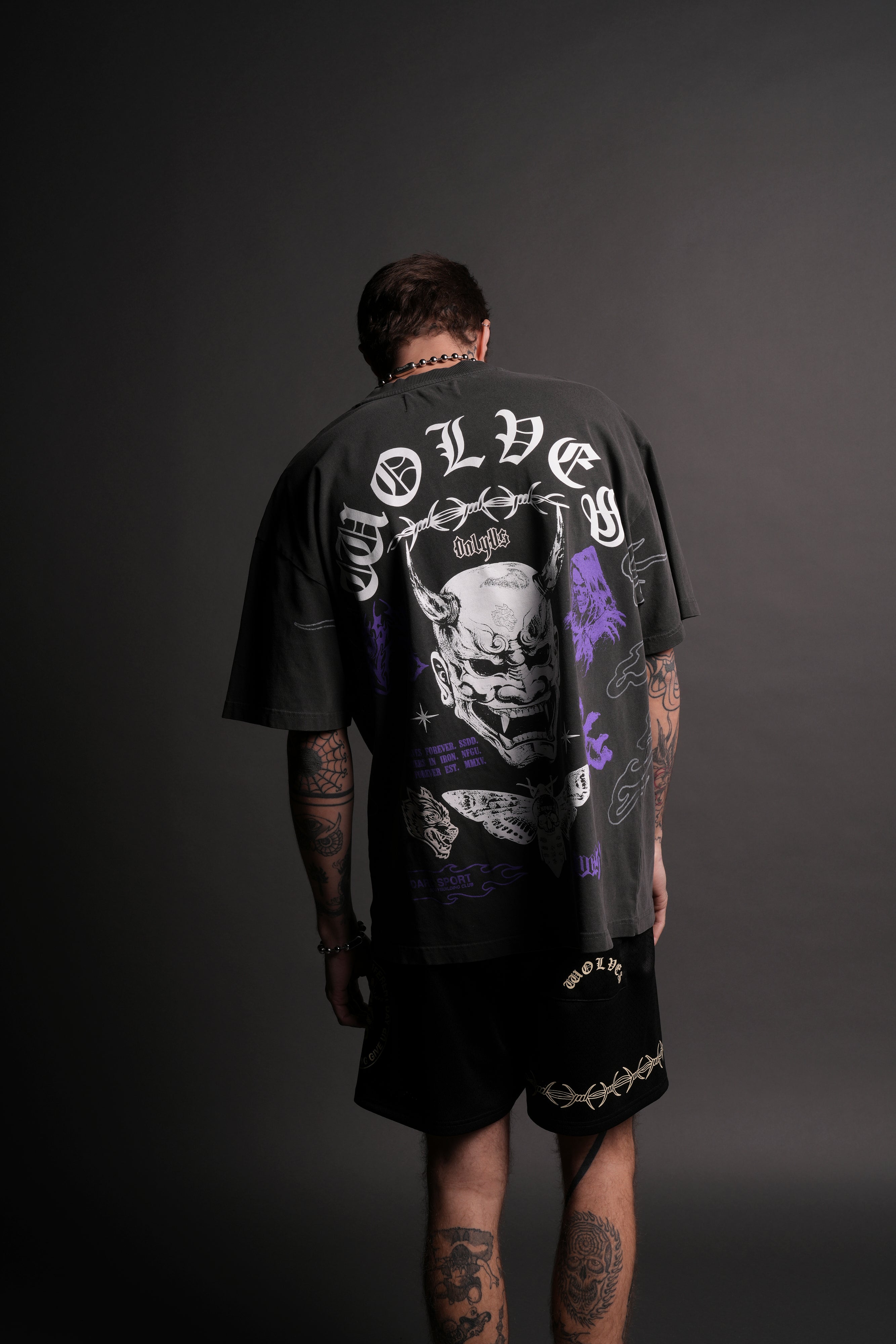 Live Or Die "Premium" Oversized Tee in Wolf Gray