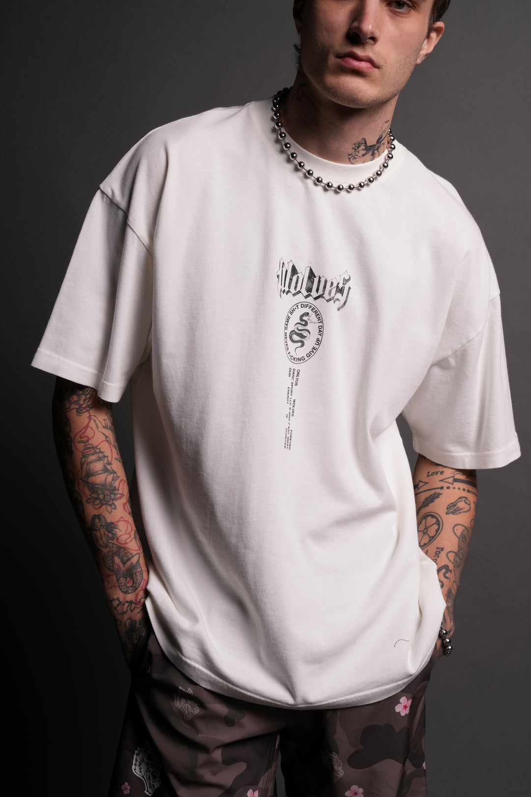 Wolves Club Forever "Premium" Oversized Tee in Cream