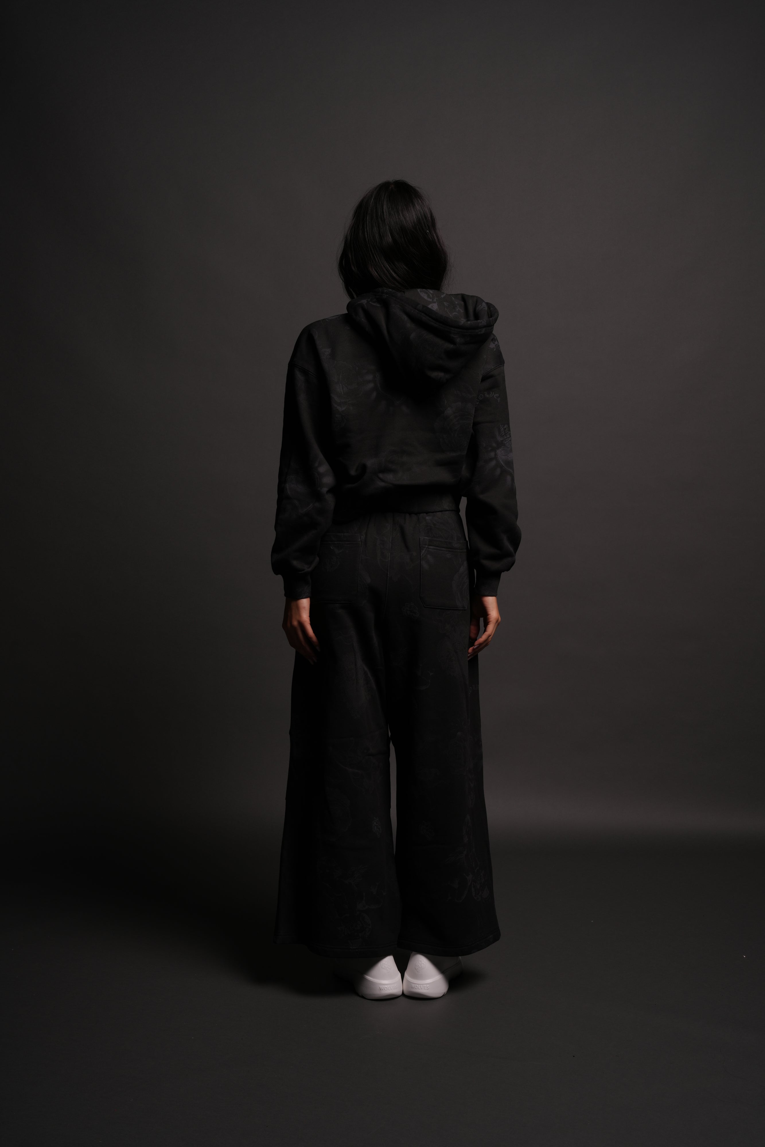 Wolf Chopper "Sage" Cropped Zip Hoodie in Luna