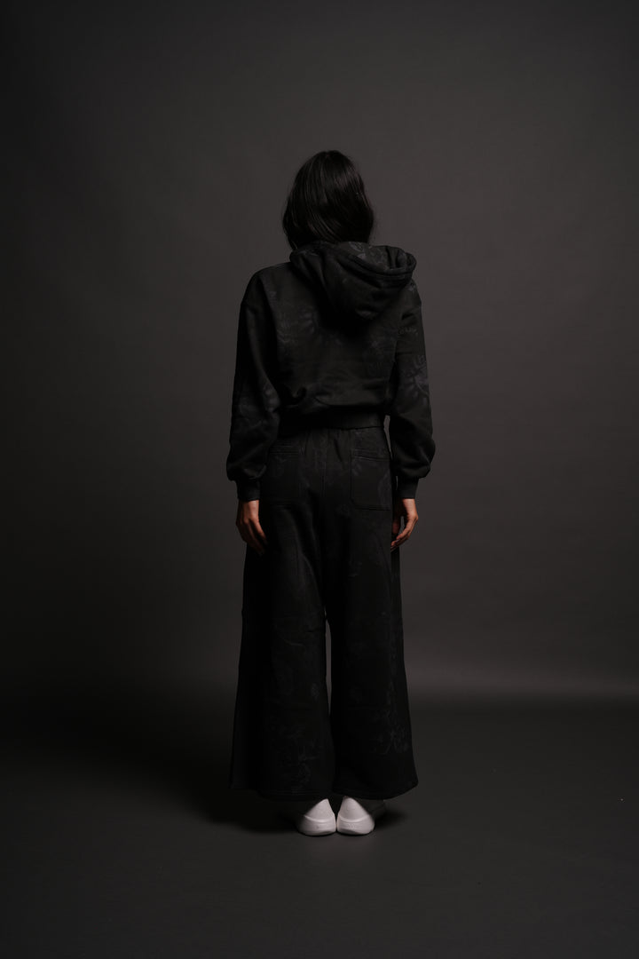 Wolf Chopper "Sage" Cropped Zip Hoodie in Luna