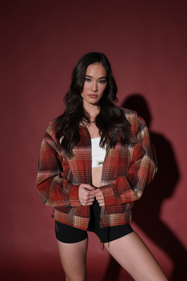 Wolf Head Logan Jacket in Brimstone Plaid