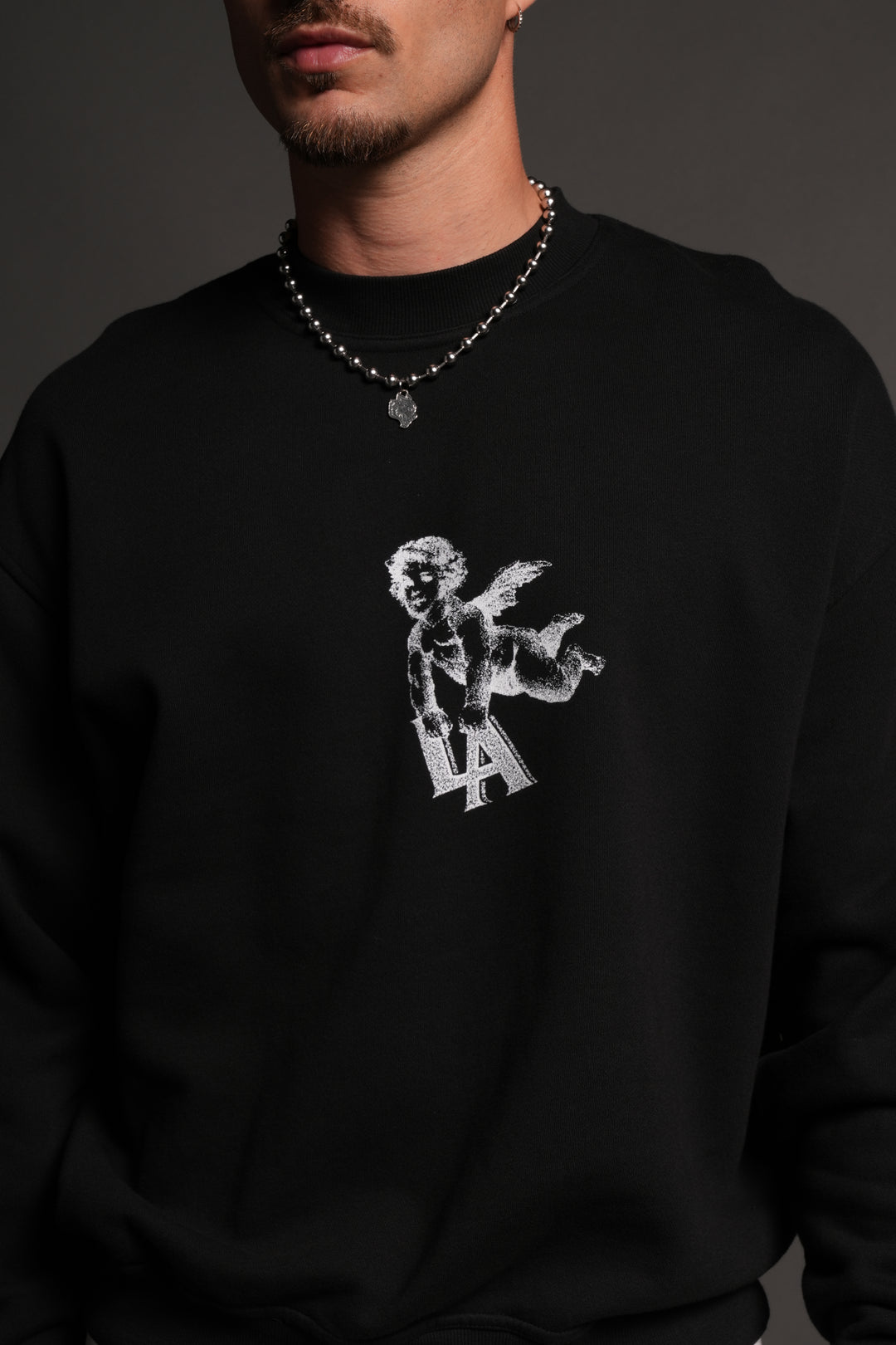 La Cherub London Crewneck in Black