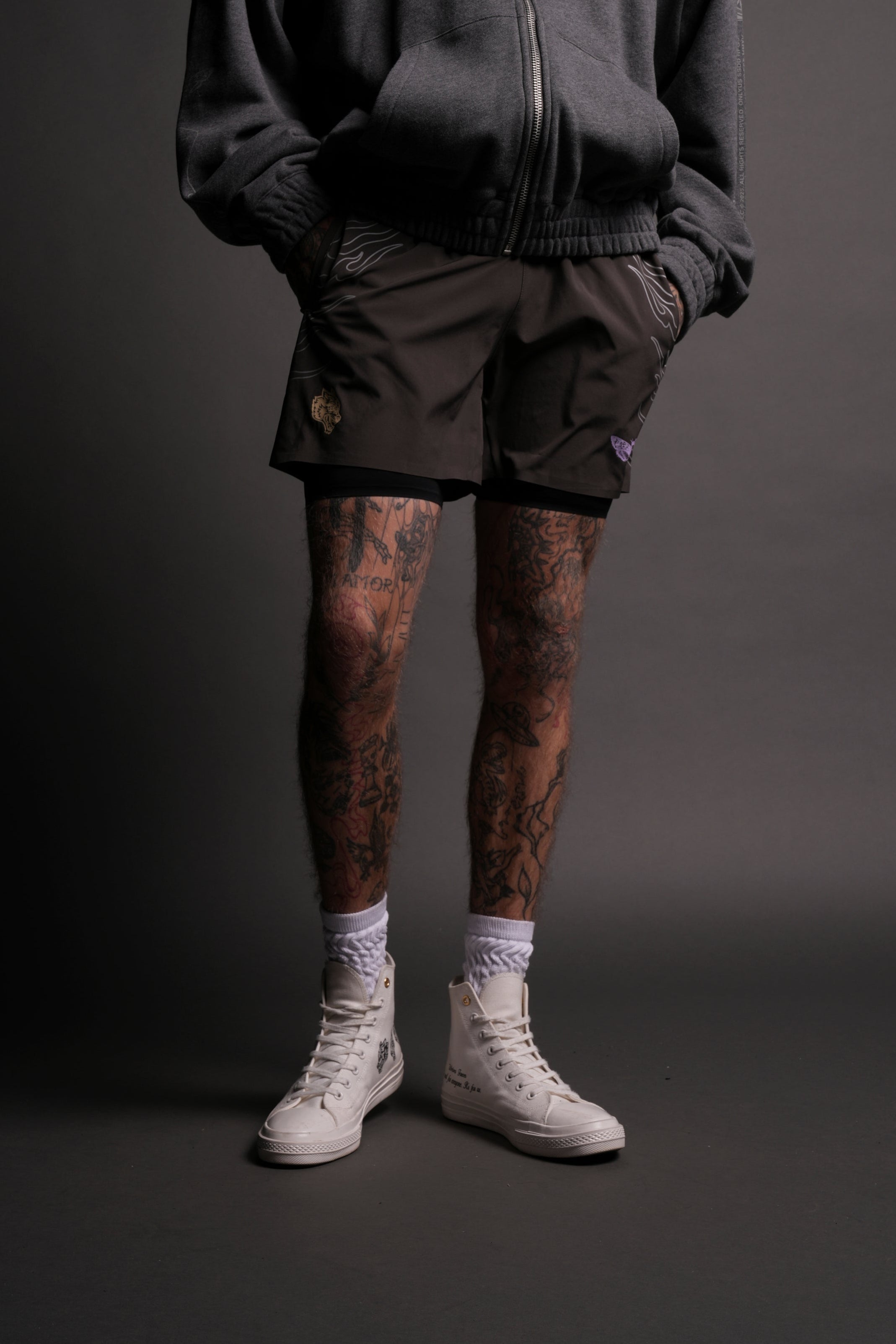 Live Or Die Compression Shorts in Wolf Gray