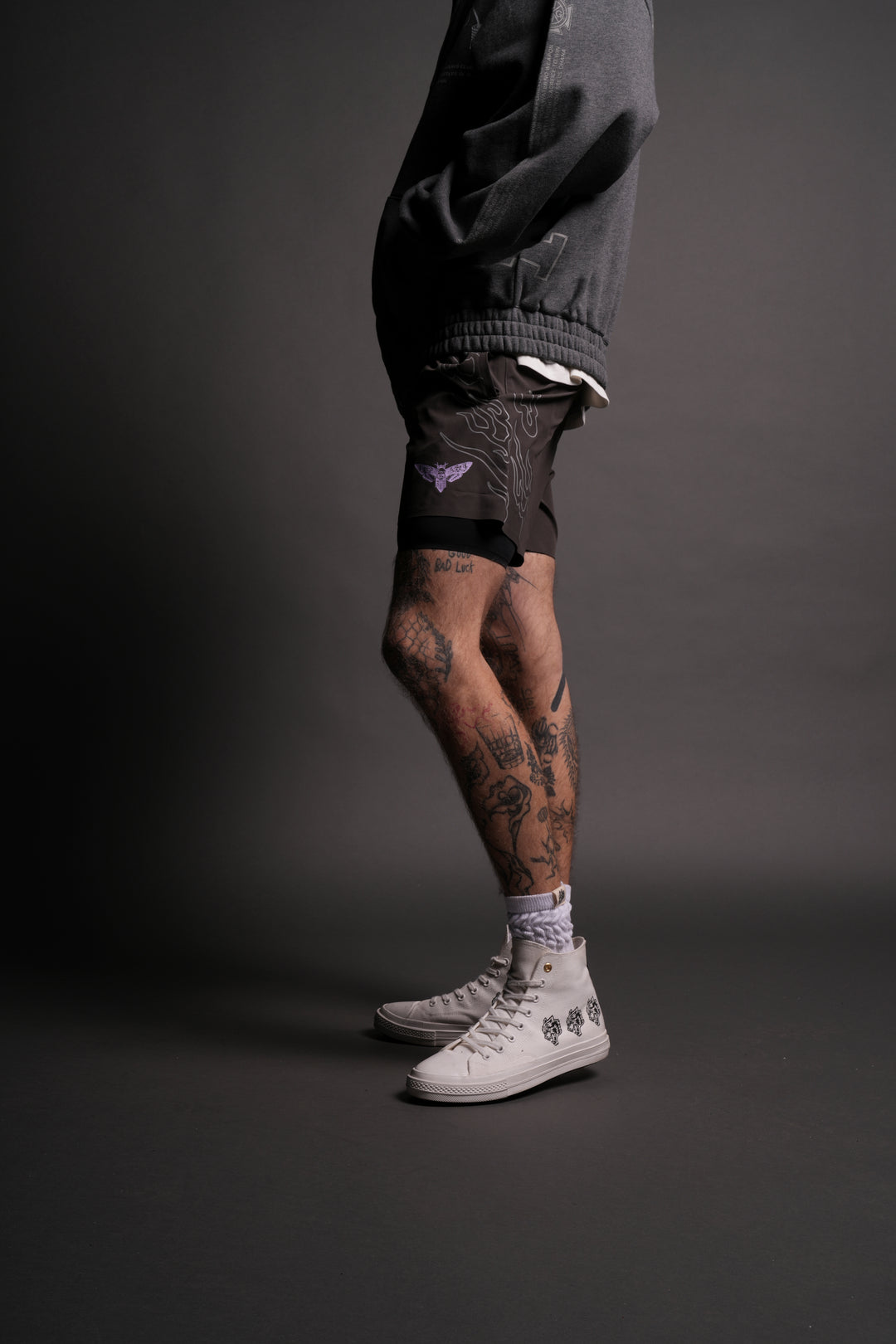 Live Or Die Compression Shorts in Wolf Gray