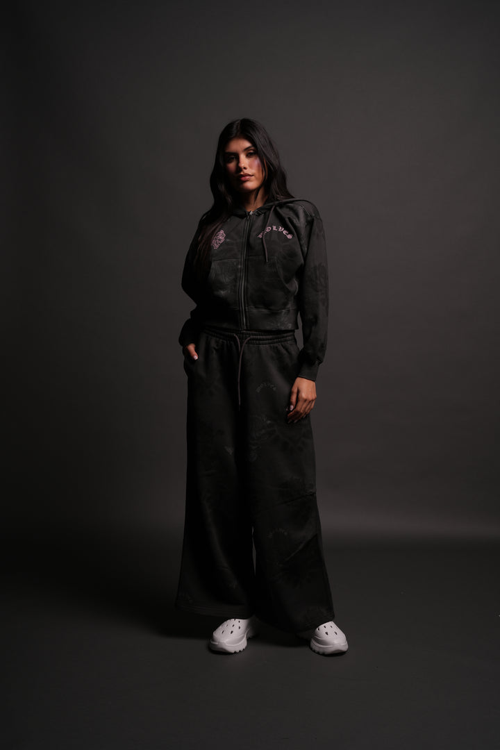 Wolf Chopper "Sage" Cropped Zip Hoodie in Lobo