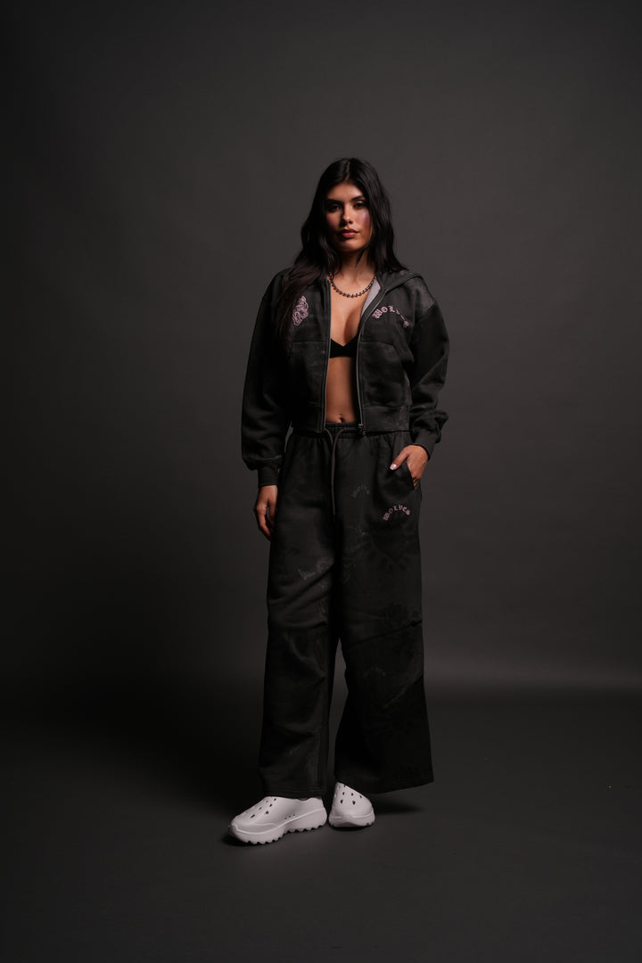Wolf Chopper "Sage" Cropped Zip Hoodie in Lobo