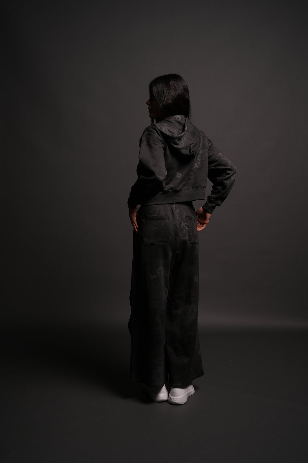 Wolf Chopper "Sage" Cropped Zip Hoodie in Lobo