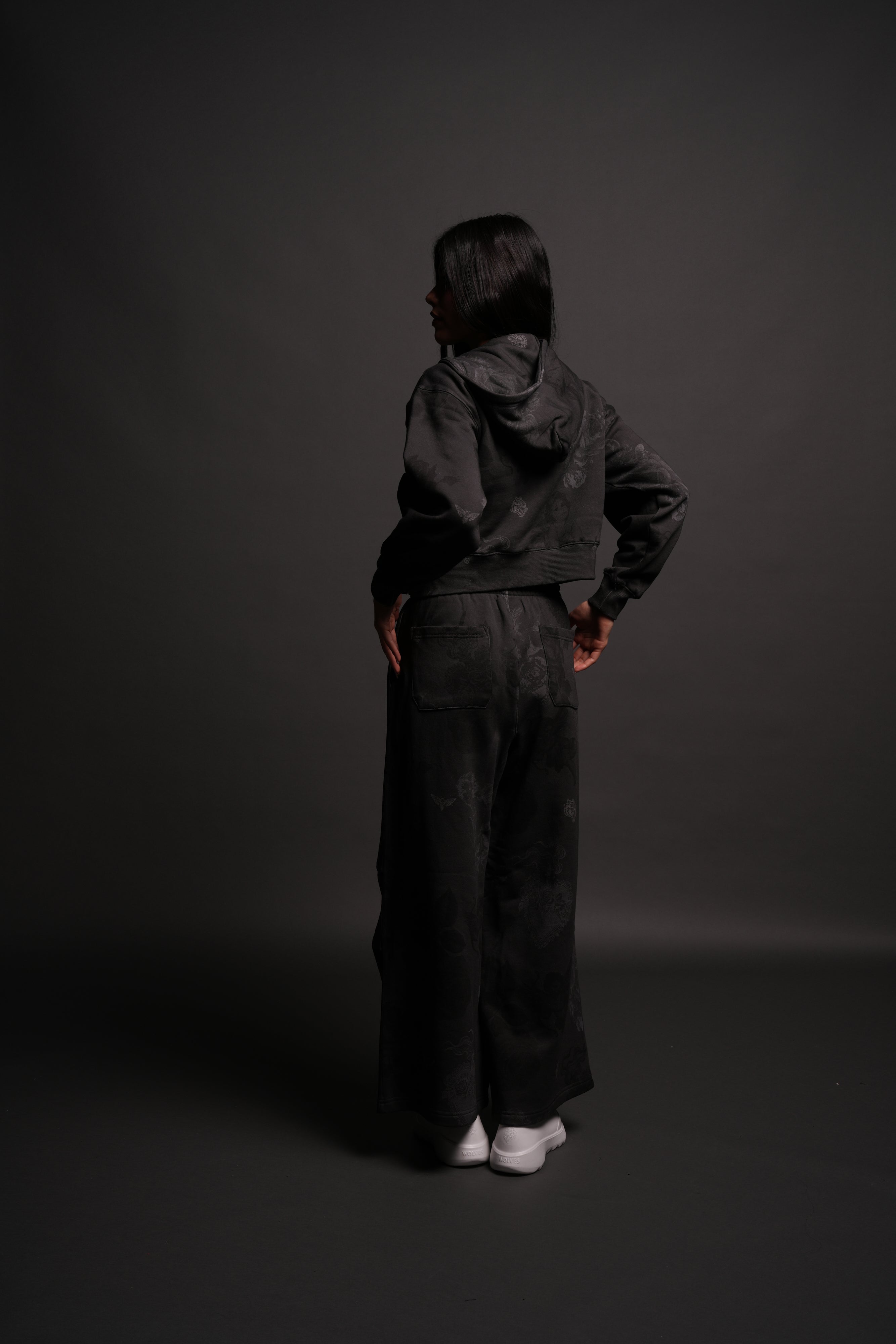 Wolf Chopper "Sage" Cropped Zip Hoodie in Lobo