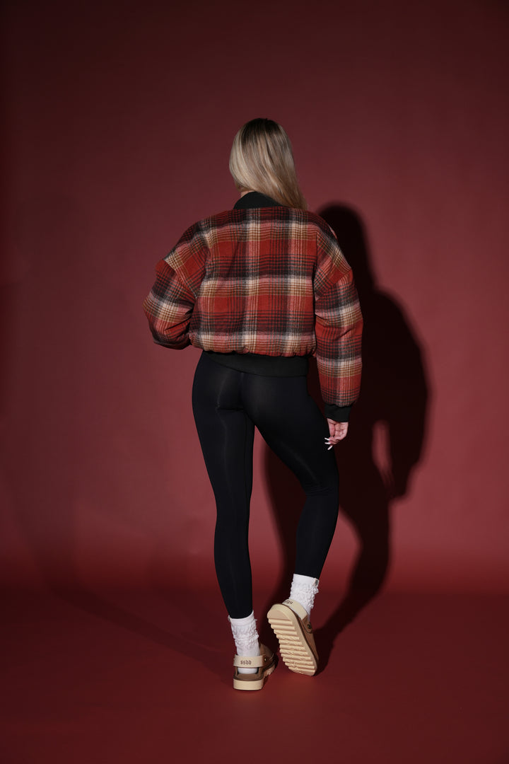 She Chopper Vicious Bomber Jacket in Brimstone Plaid