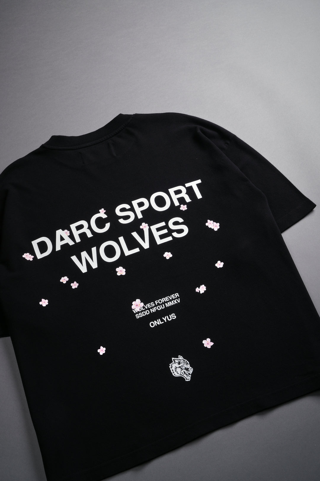 Darc Sport Wolves Blossom "Premium" Box Cut Tee in Black