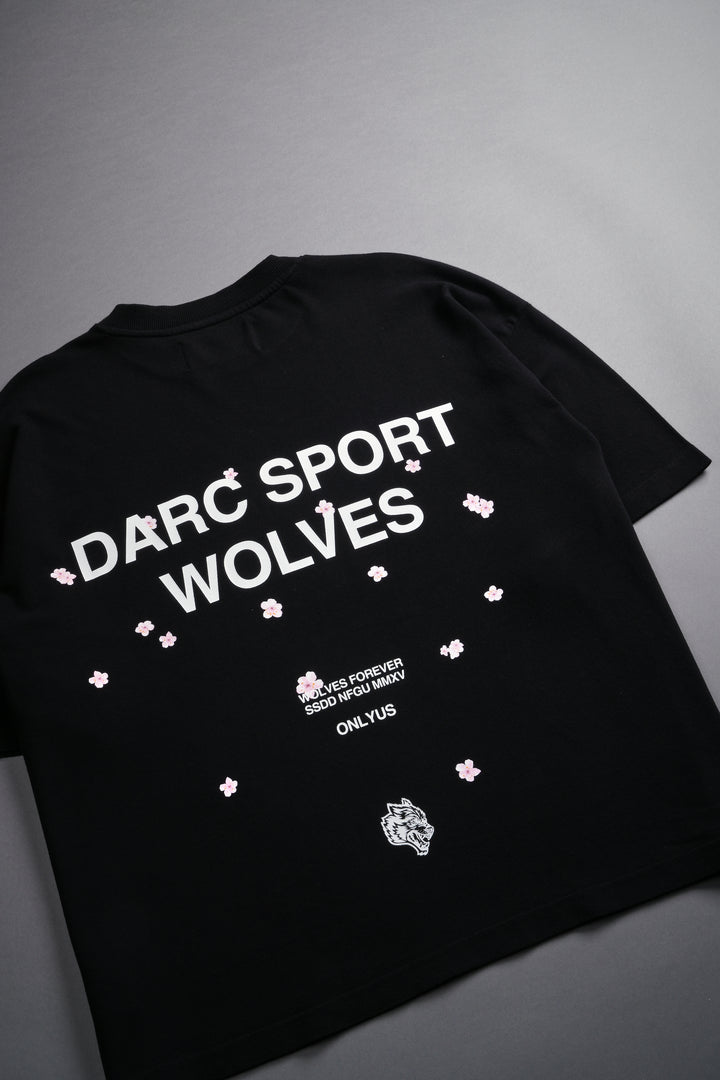 Darc Sport Wolves Blossom "Premium" Box Cut Tee in Black