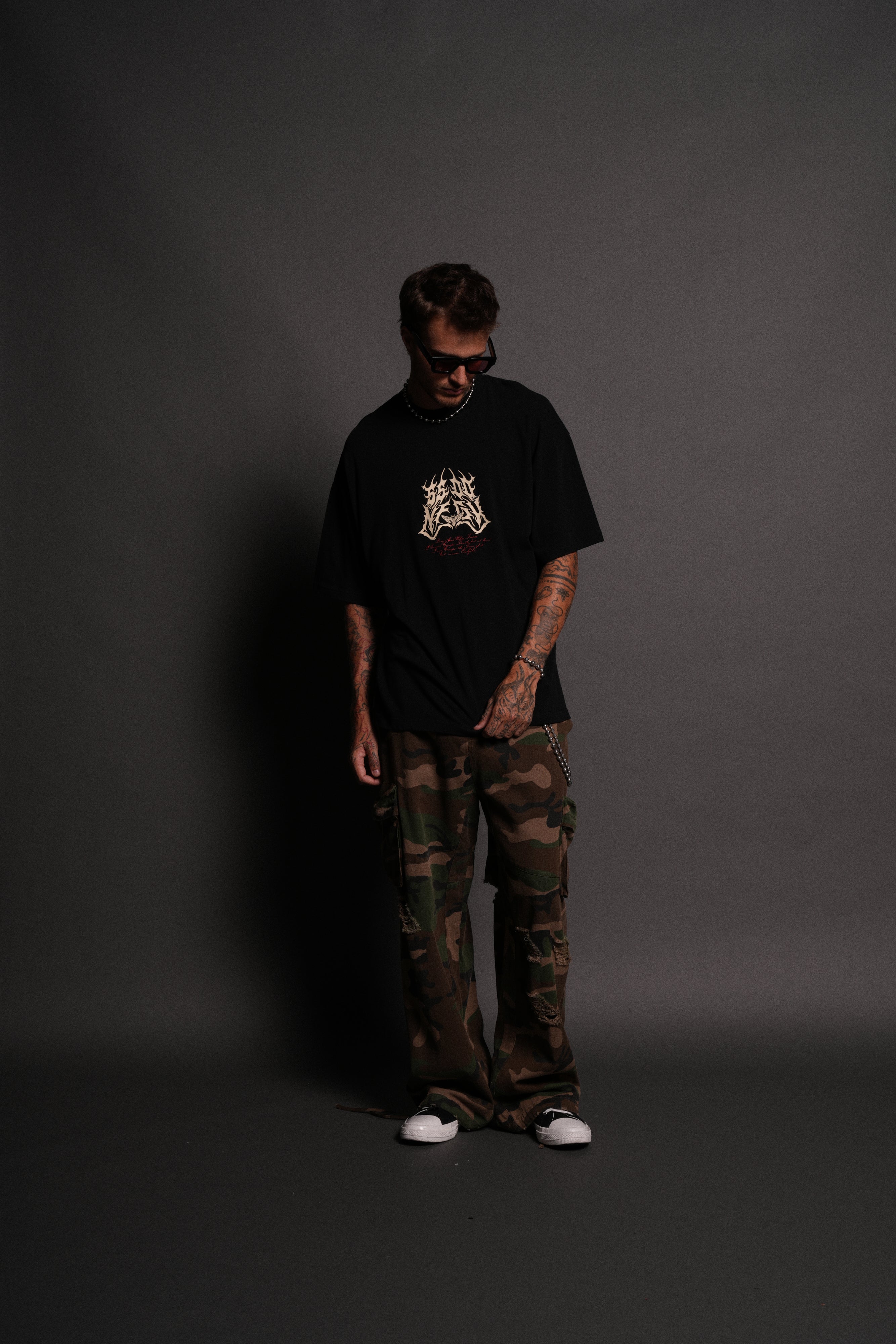 Messengers "Premium" Oversized Tee in Black