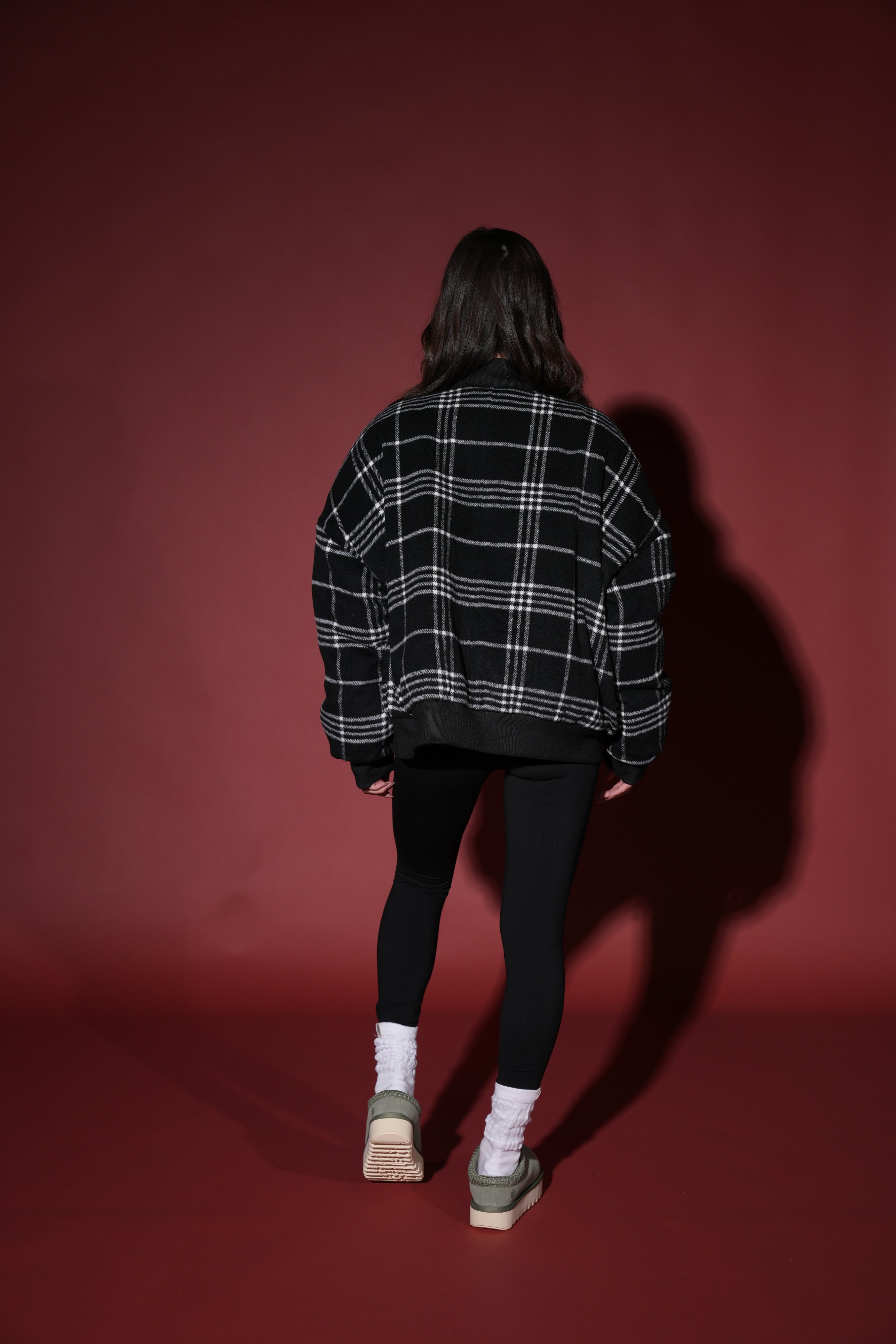 Marked Vicious Plaid Bomber Jacket in Black Plaid