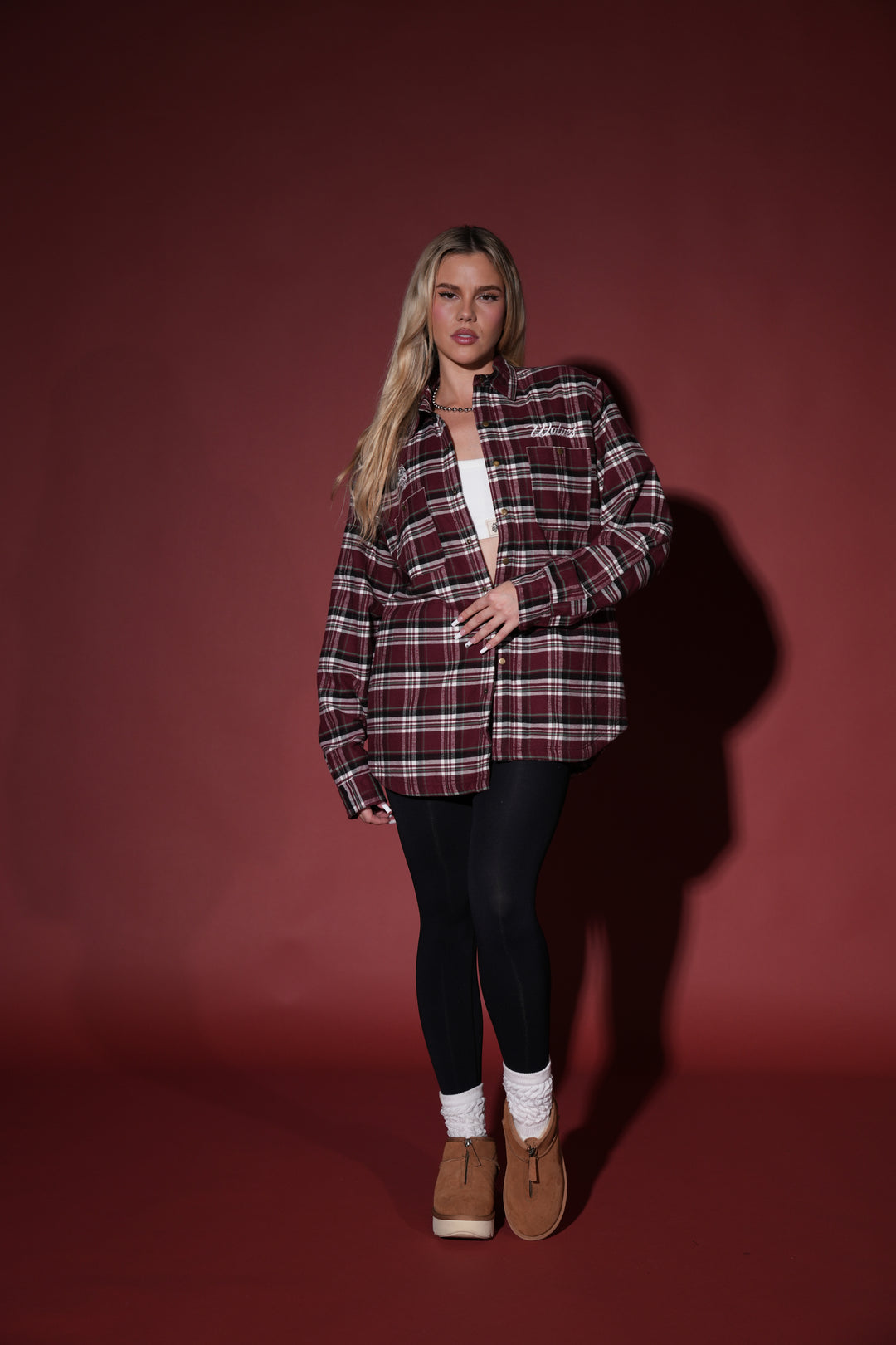 Seattle Sherpa Lined Flannel in Brick Plaid