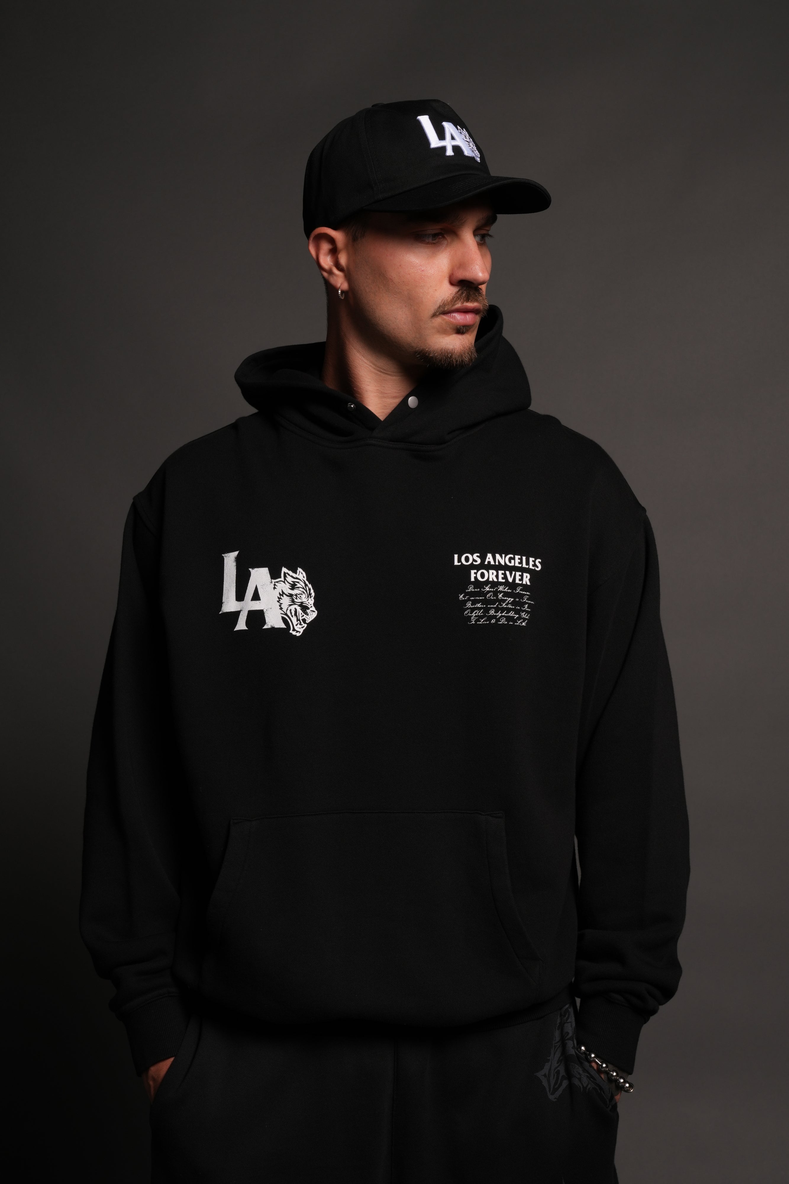La Wolves V2 Pierce Hoodie in Black