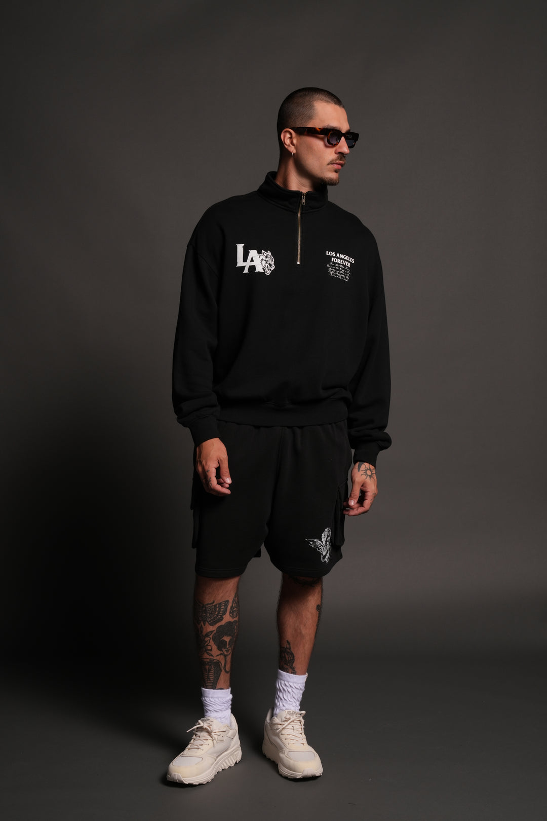 La Wolves V2 Duke 1/4 Zip Mock Neck in Black