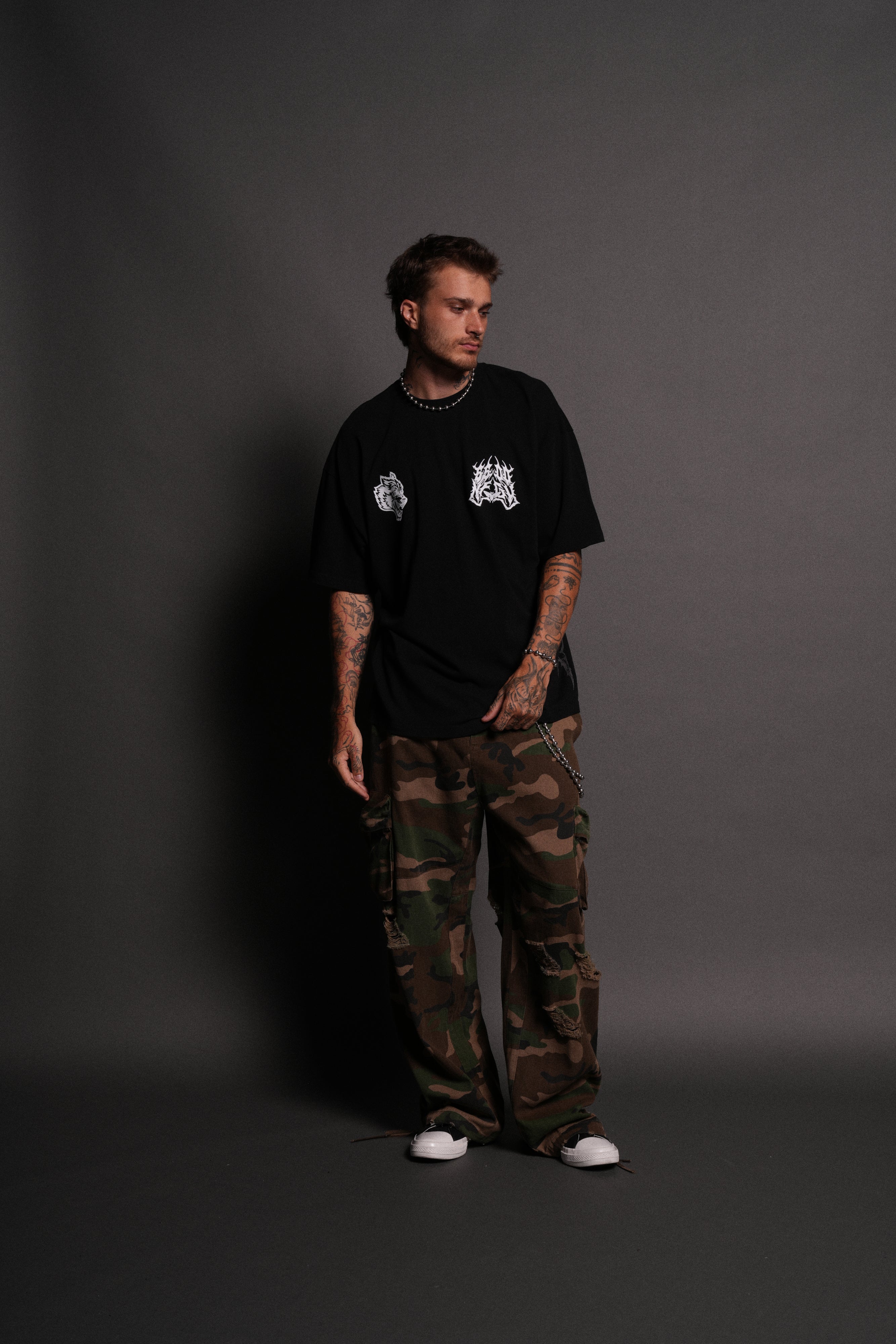 Darc Flight "Side By Side" Series Premium Oversized Tee in Black