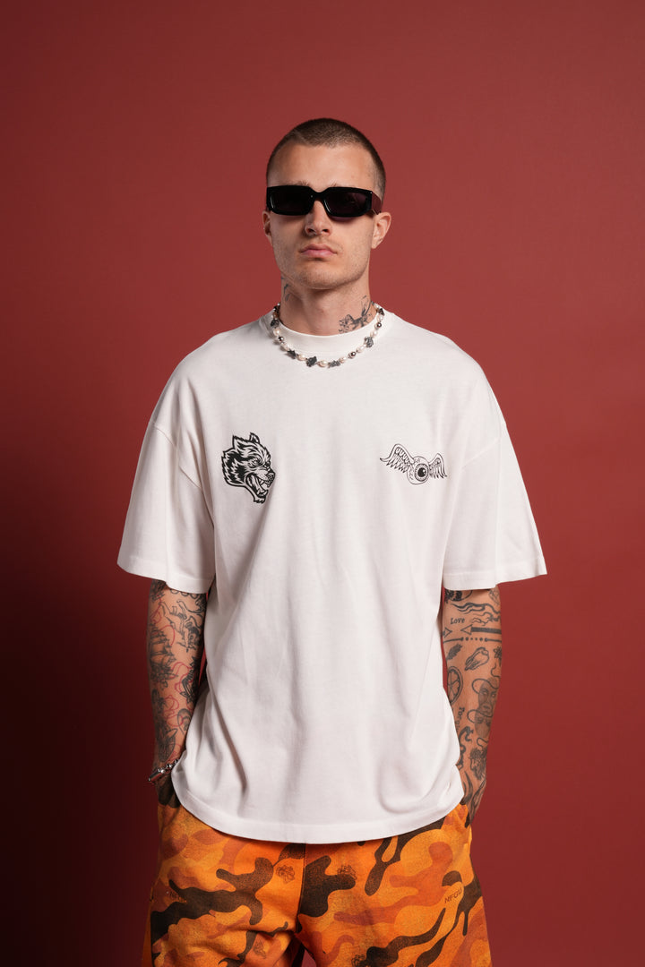 Kulture Klash Premium Oversized Tee in Cream
