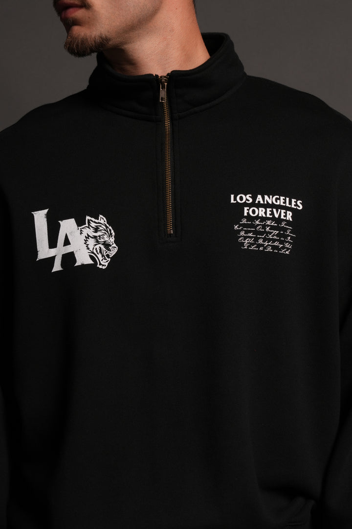 La Wolves V2 Duke 1/4 Zip Mock Neck in Black