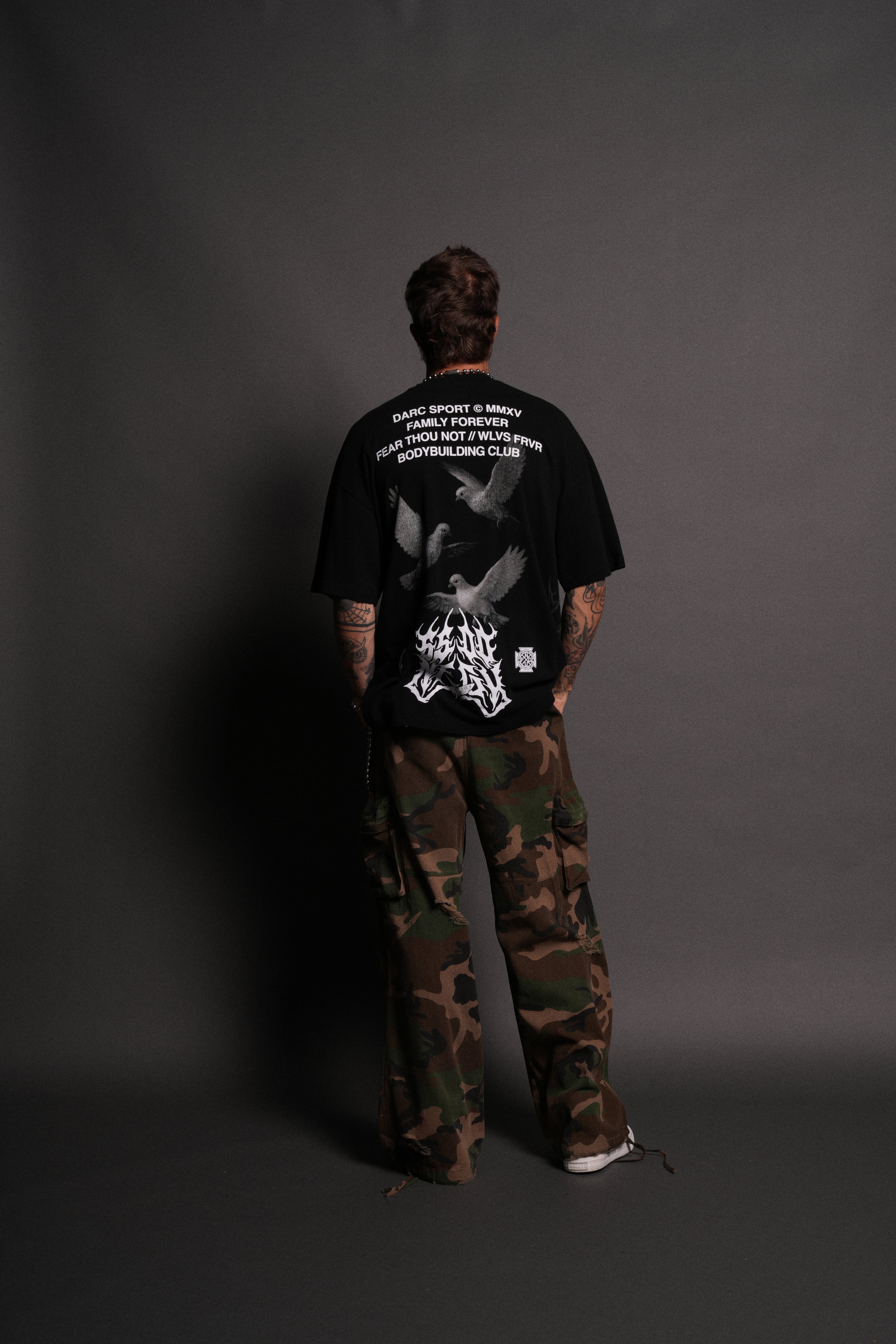 Darc Flight "Side By Side" Series Premium Oversized Tee in Black