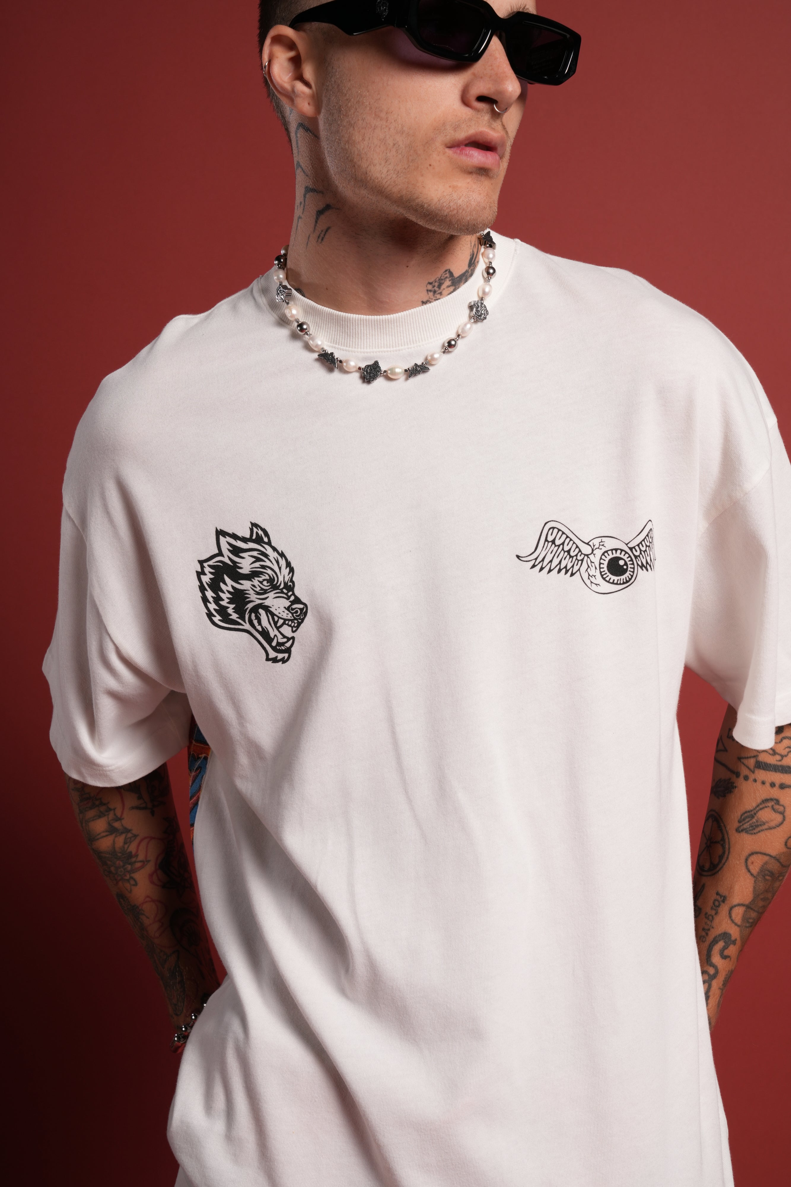 Kulture Klash Premium Oversized Tee in Cream