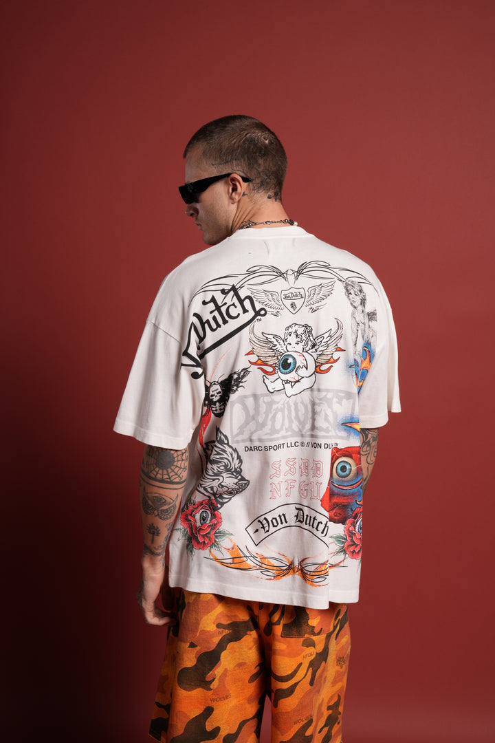 Kulture Klash Premium Oversized Tee in Cream