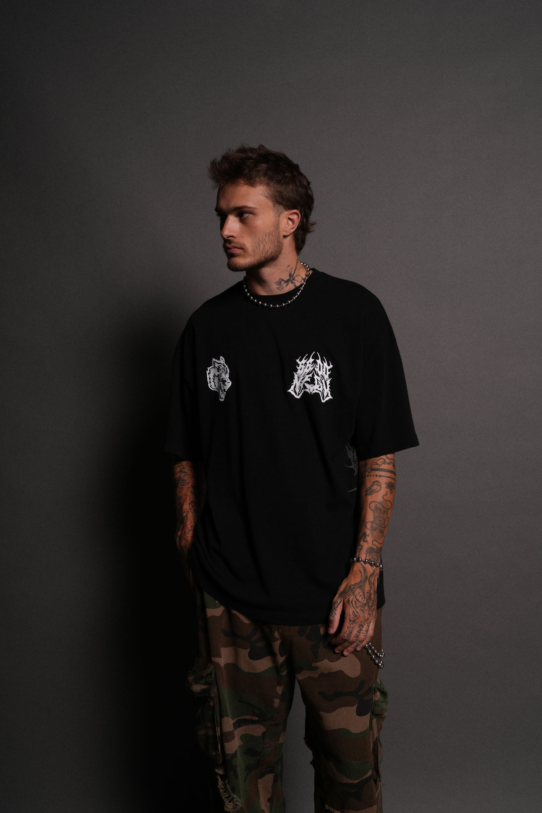 Darc Flight "Side By Side" Series Premium Oversized Tee in Black