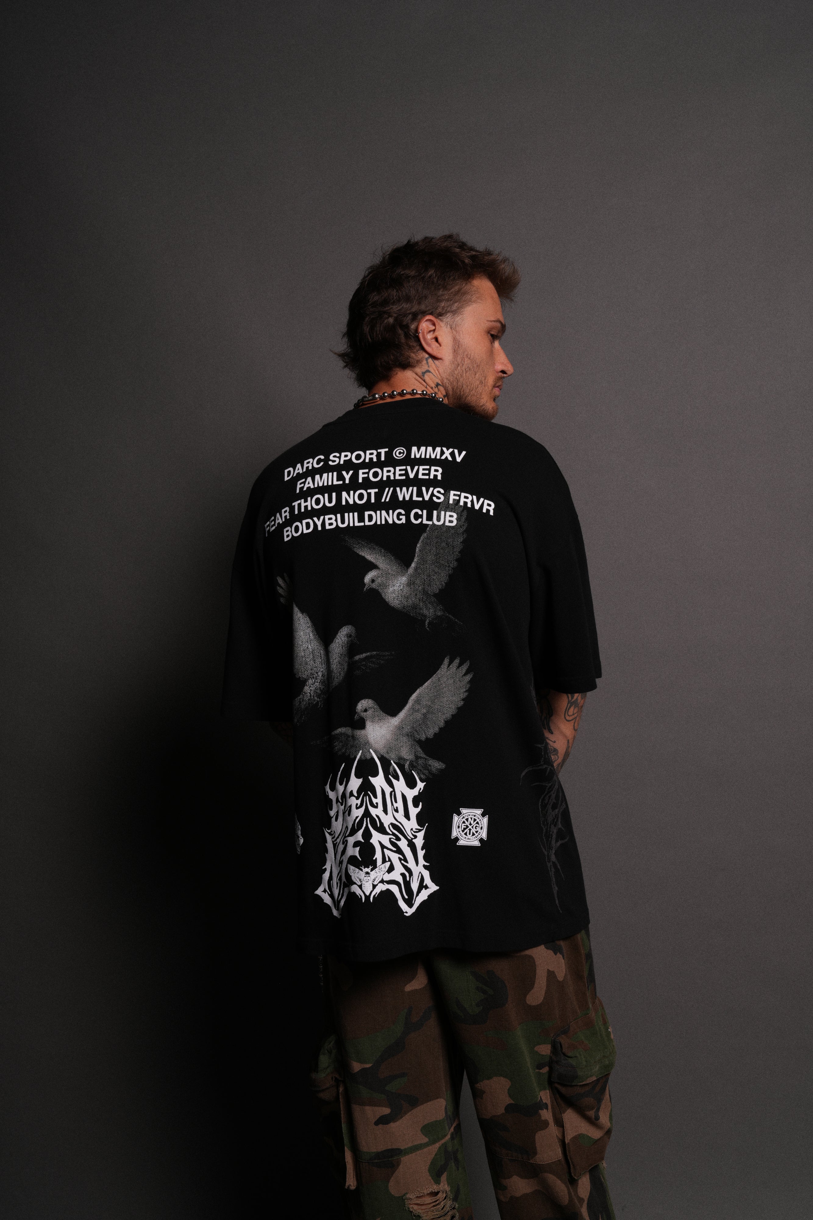Darc Flight "Side By Side" Series Premium Oversized Tee in Black