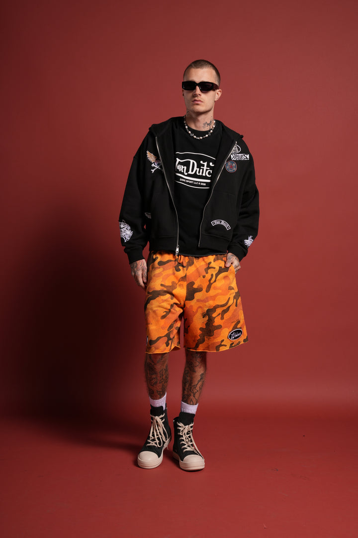 Darc Kulture Vex Double Zip Hoodie in Black