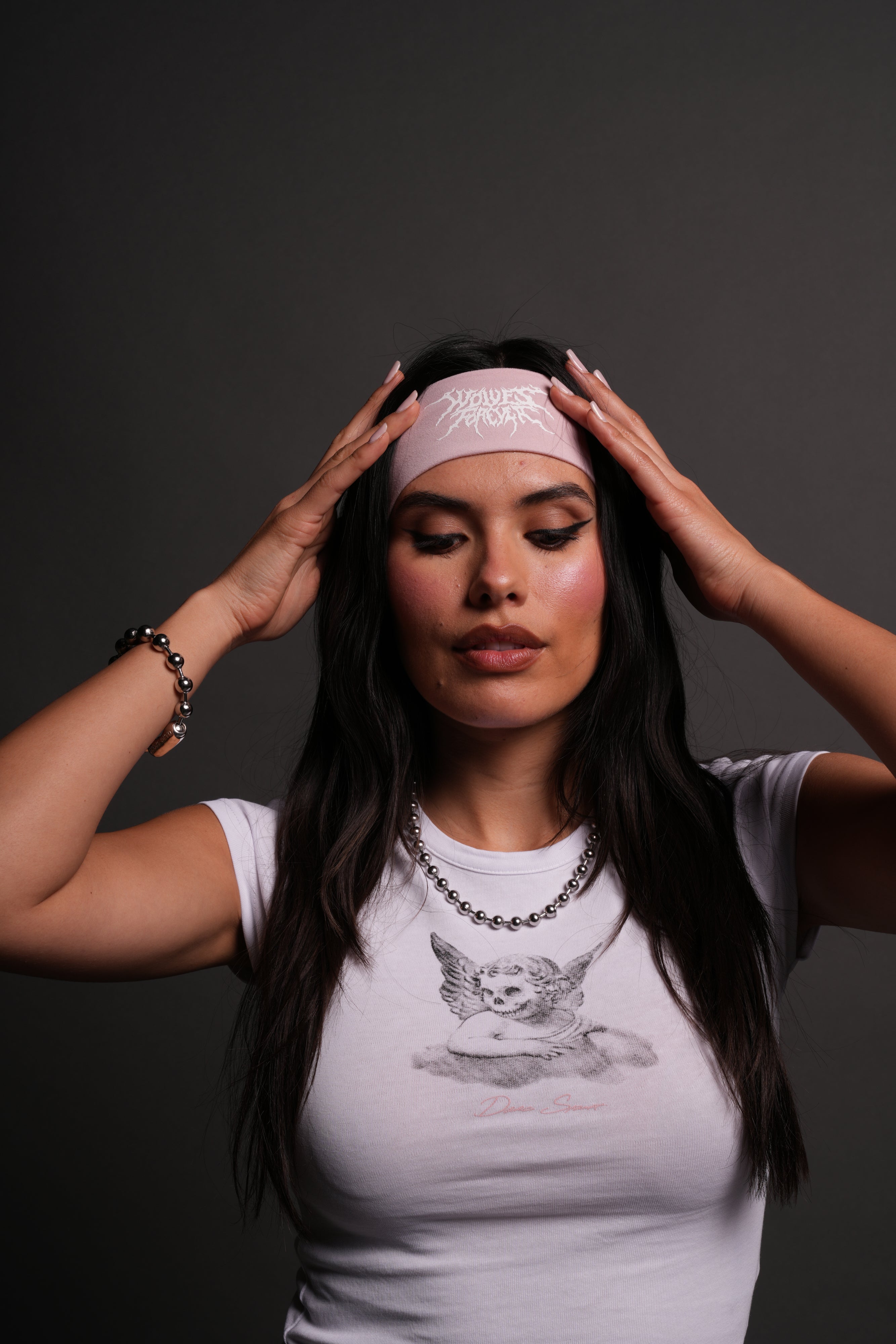 Forged From Iron Wide Headband in Blush Pink