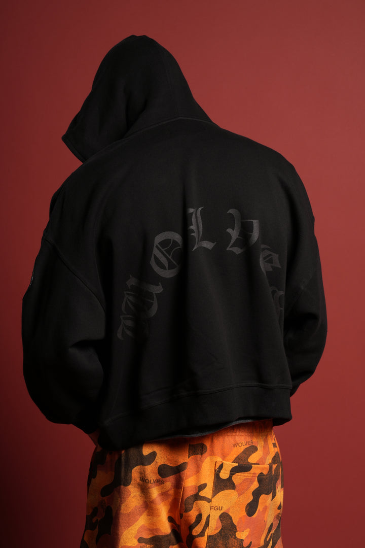 Darc Kulture Vex Double Zip Hoodie in Black